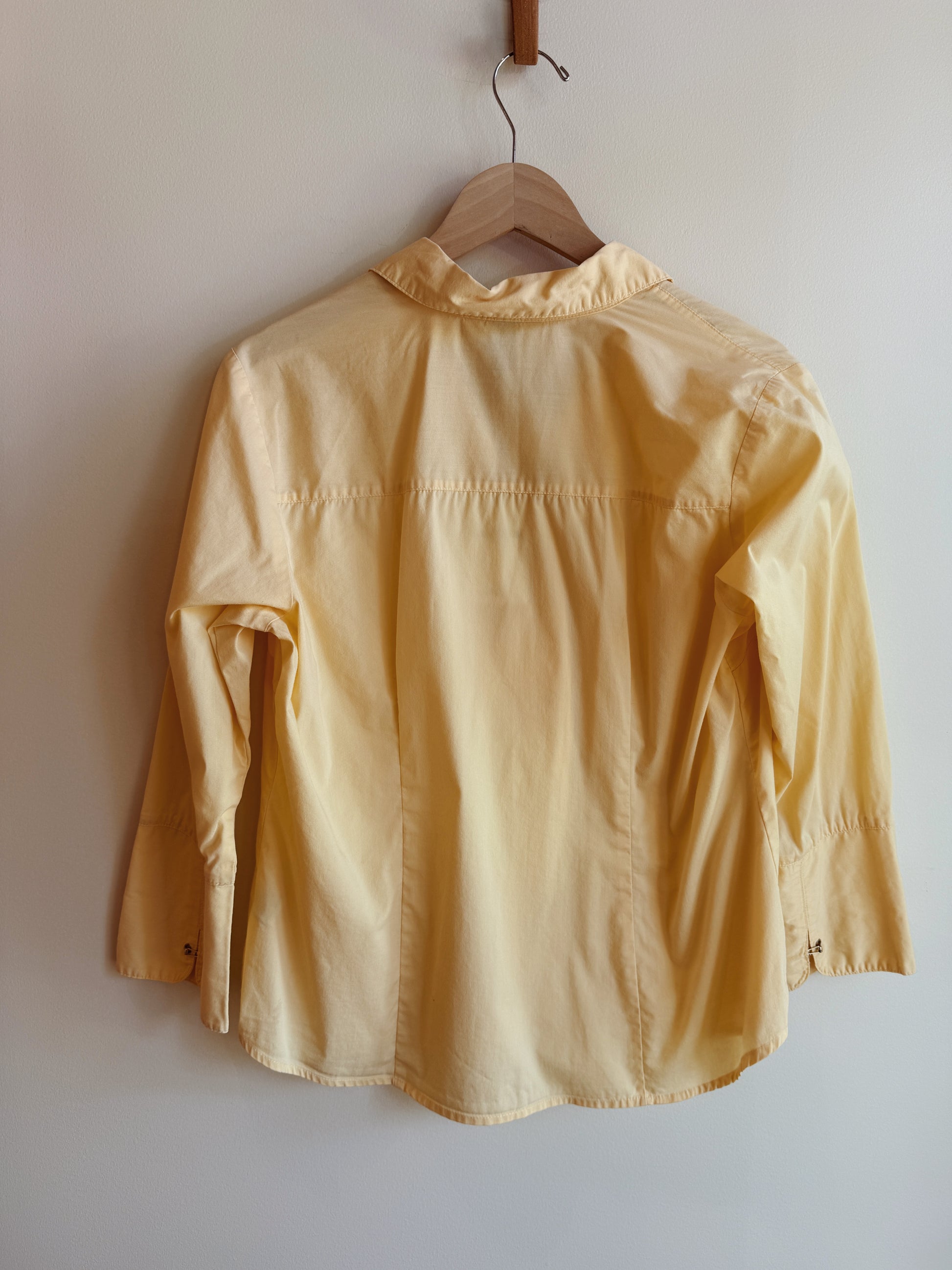 Clasp Front Butter Yellow Blouse