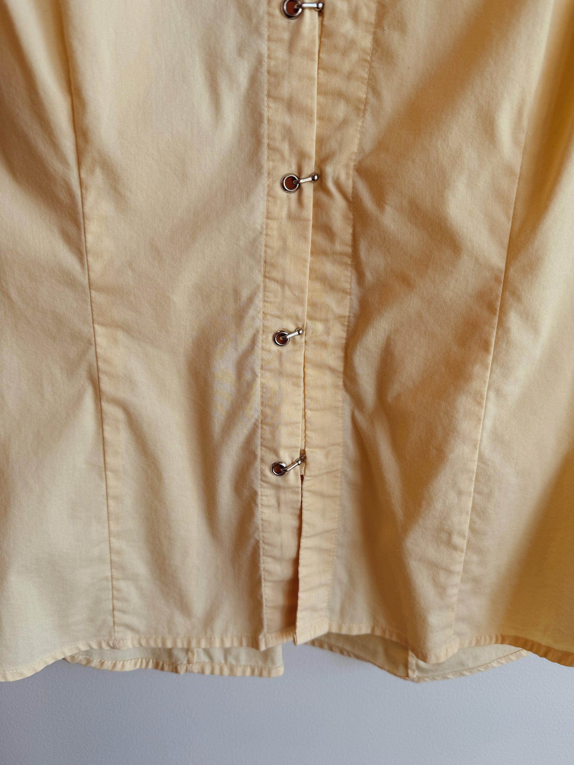 Clasp Front Butter Yellow Blouse