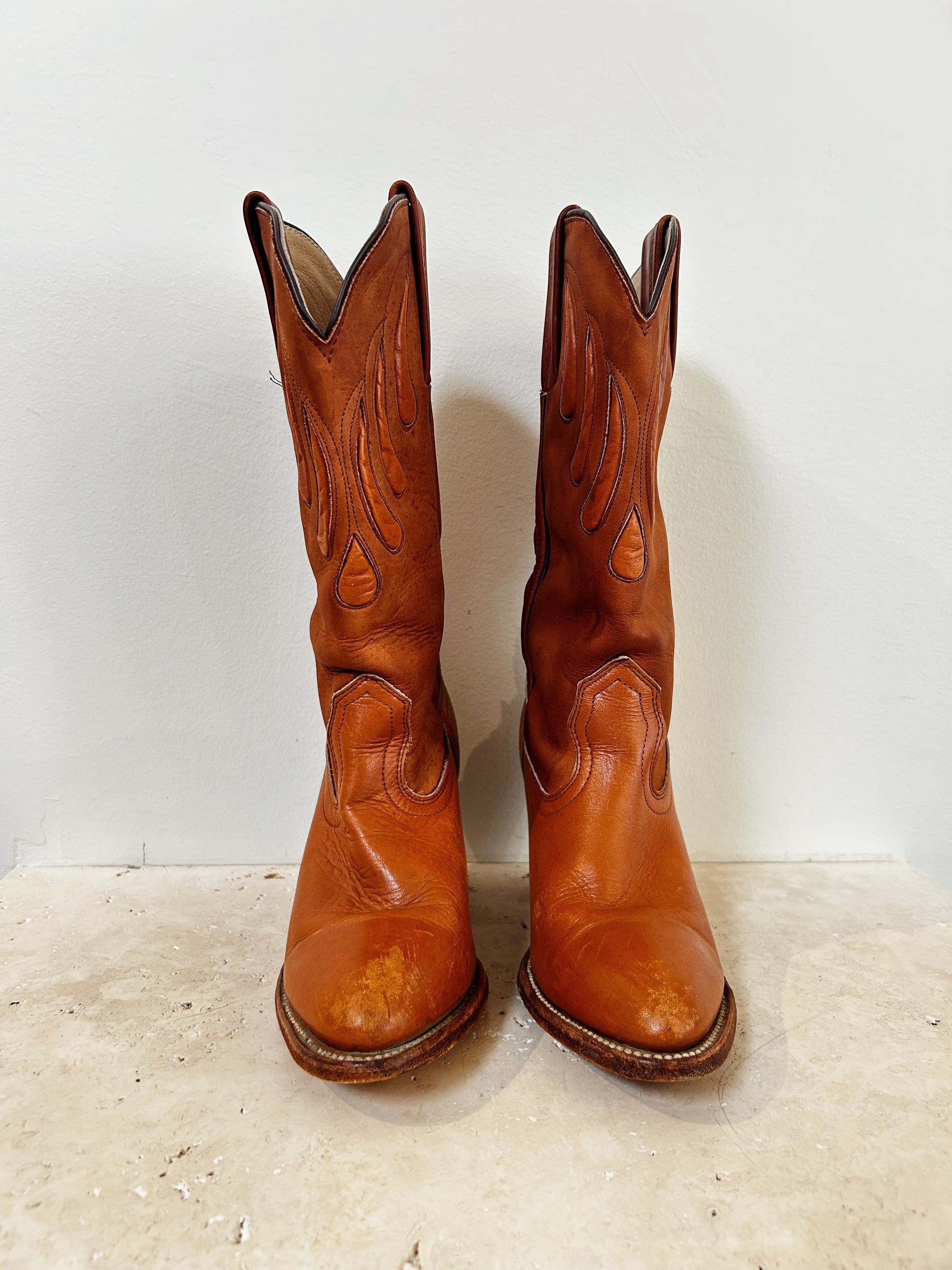 Frye 80s Bear Claw Leather Western Boots - W7.5