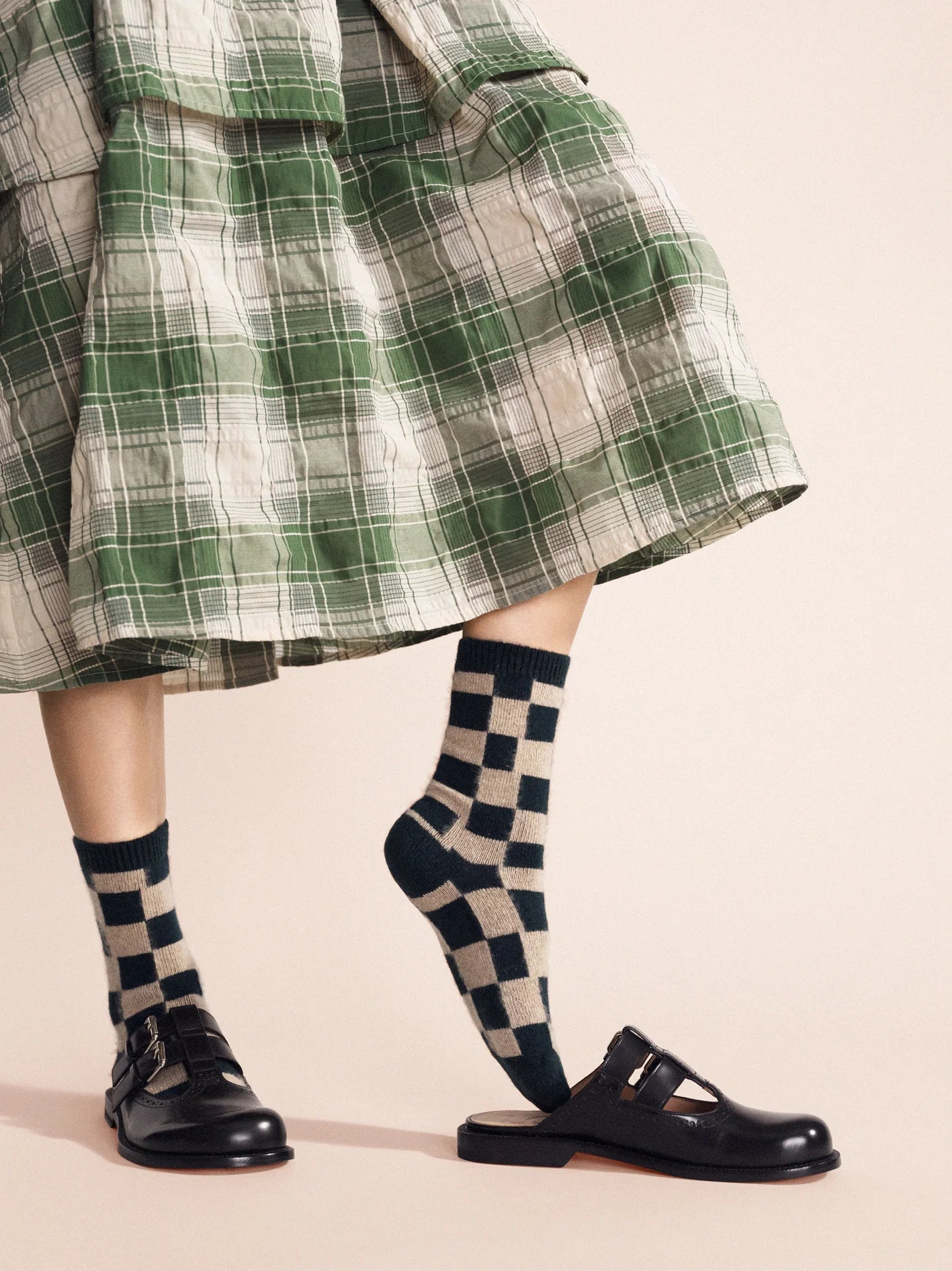 Dash Checkered Cashmere Crew