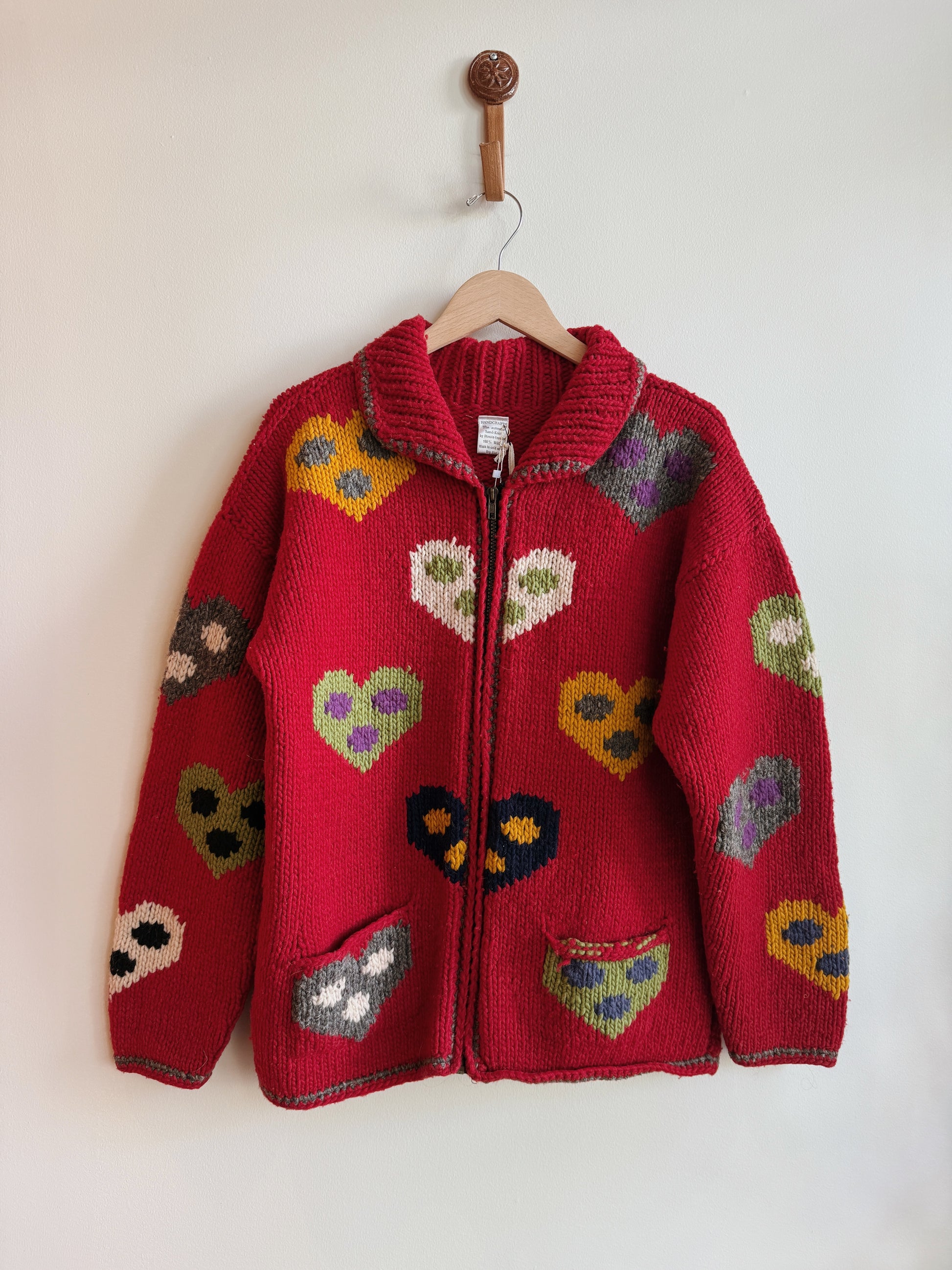 Hearts Wool Zip Cardigan