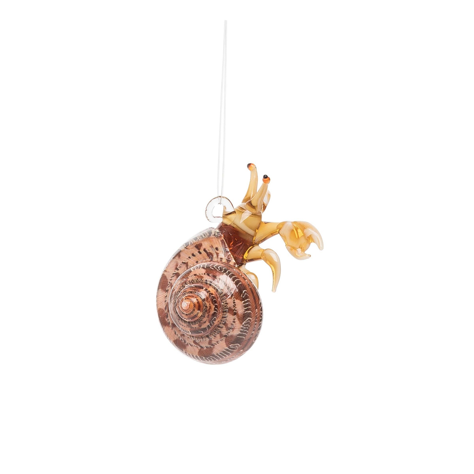 Hermit Crab Shell Glass Ornament
