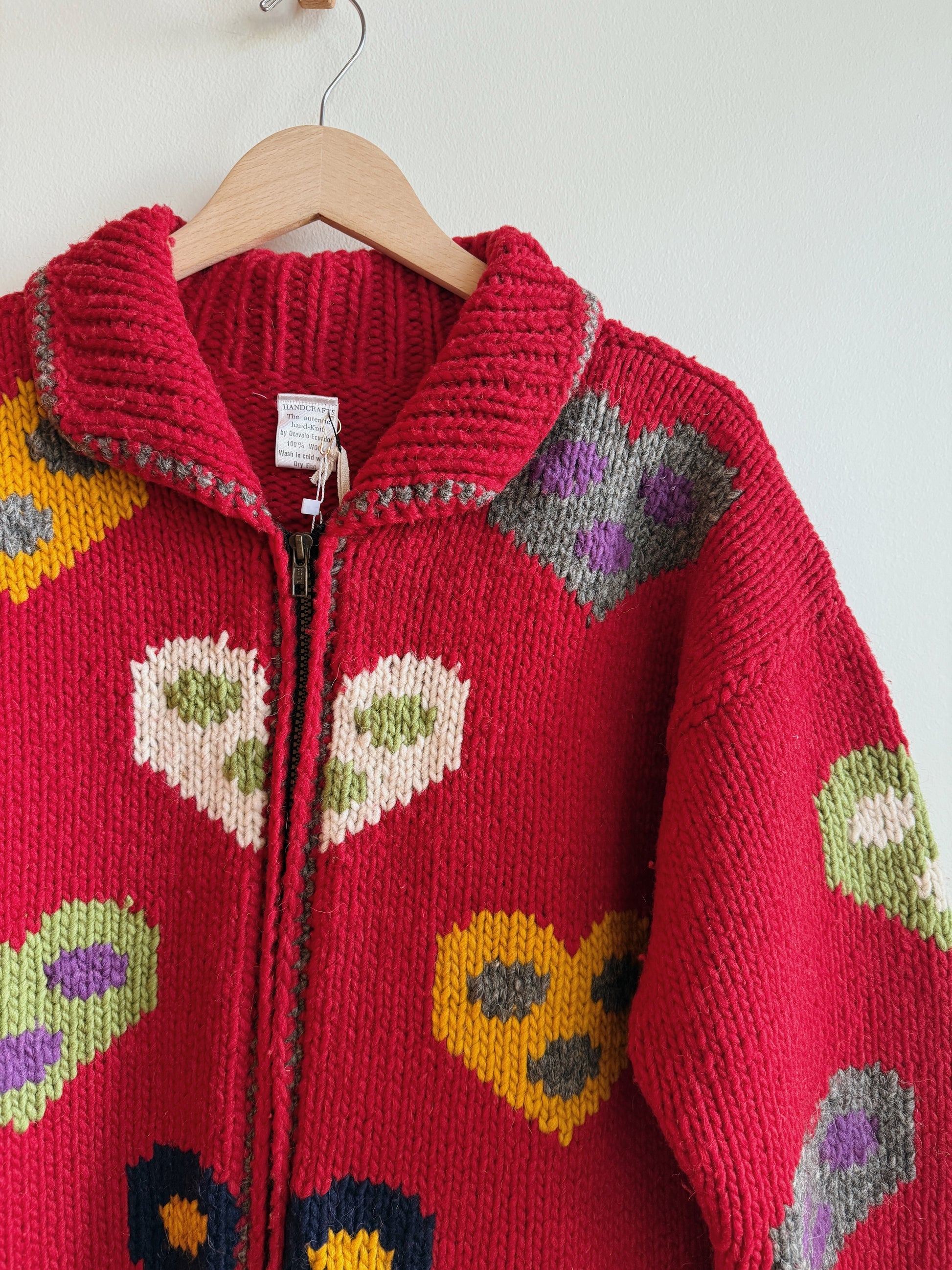 Hearts Wool Zip Cardigan