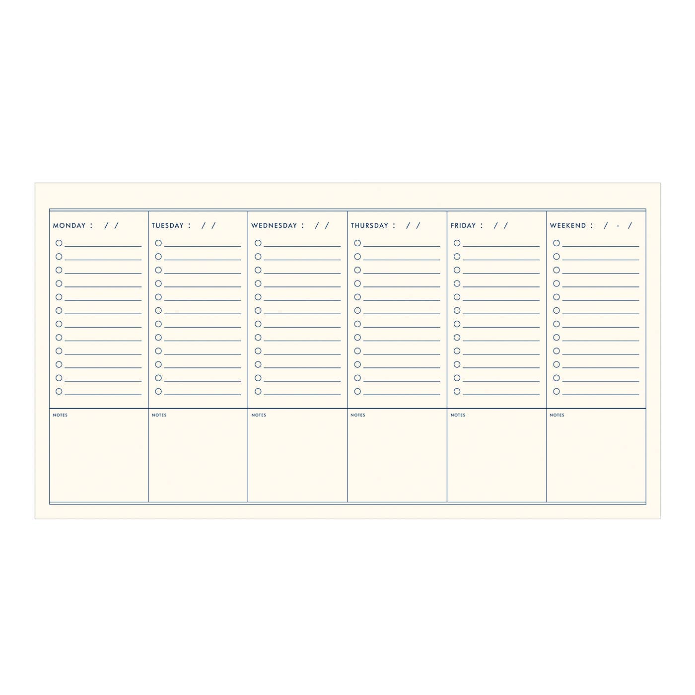 Day By Day Undated Weekly Planner