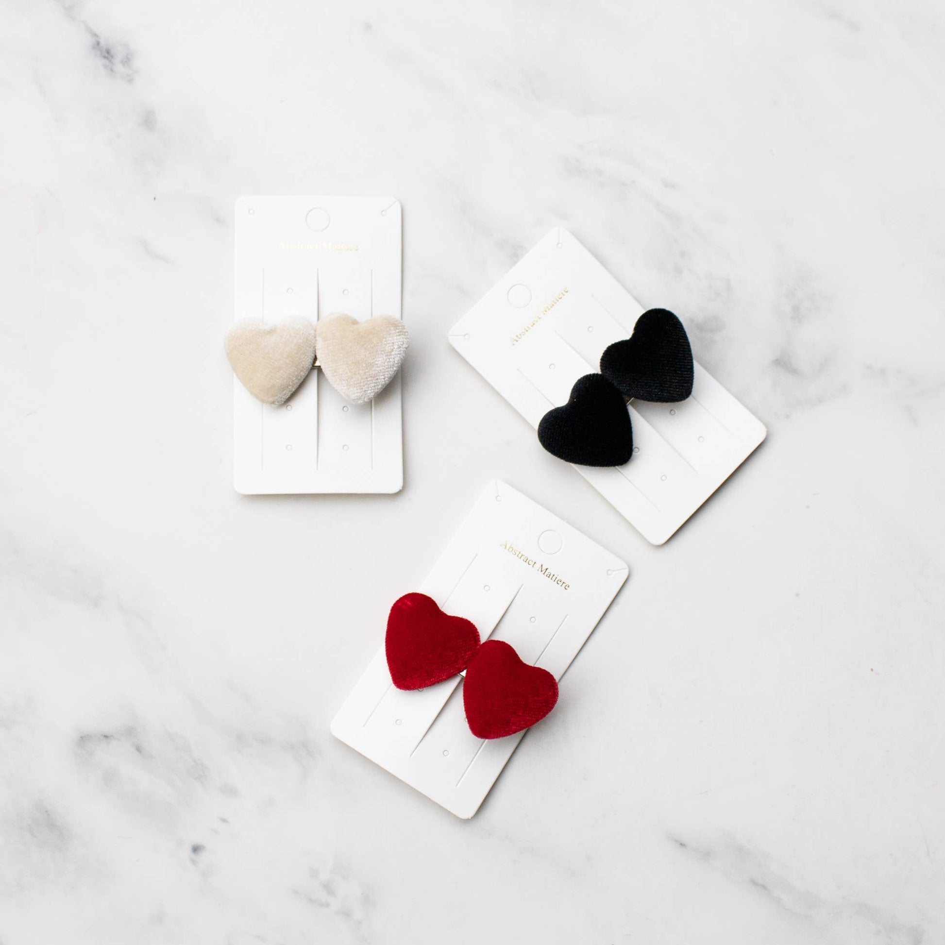 Double Velvet Heart Hair Pin