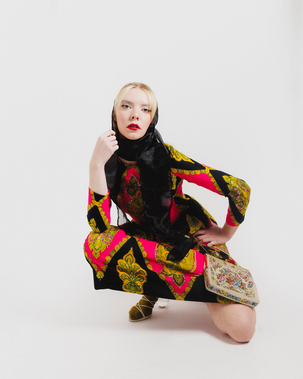 Damask Glitter Dress
