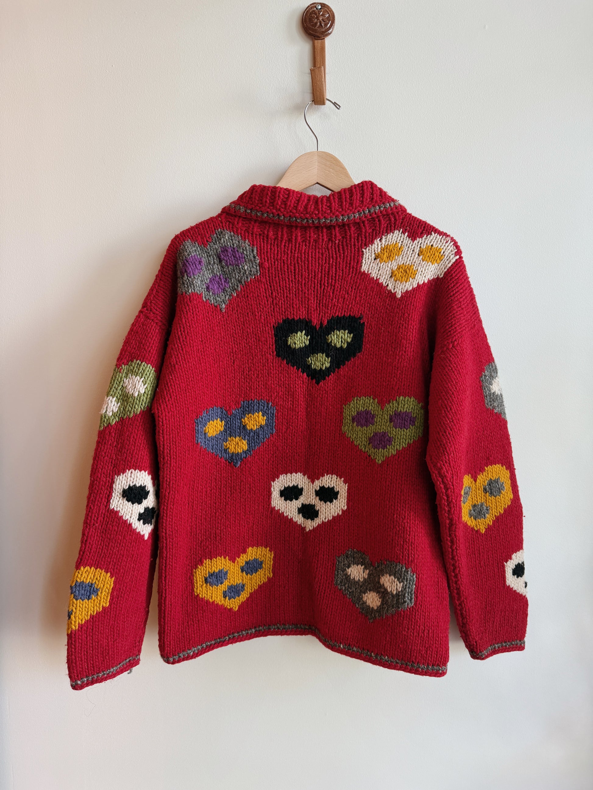 Hearts Wool Zip Cardigan