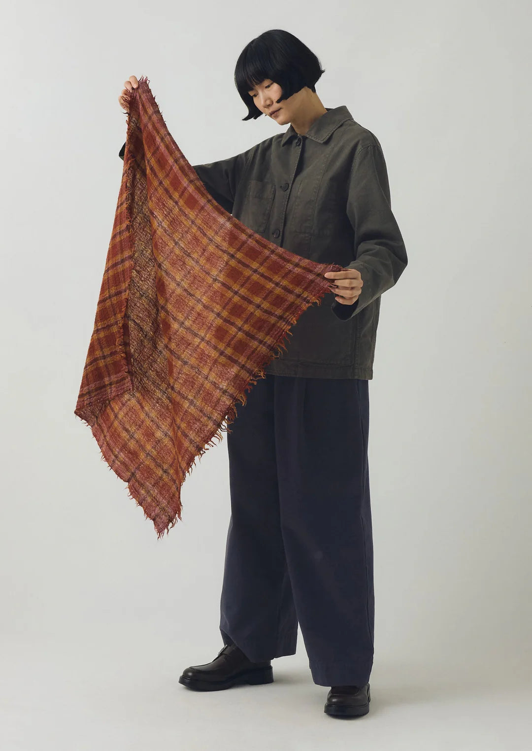 Reading Check Boiled Wool Scarf