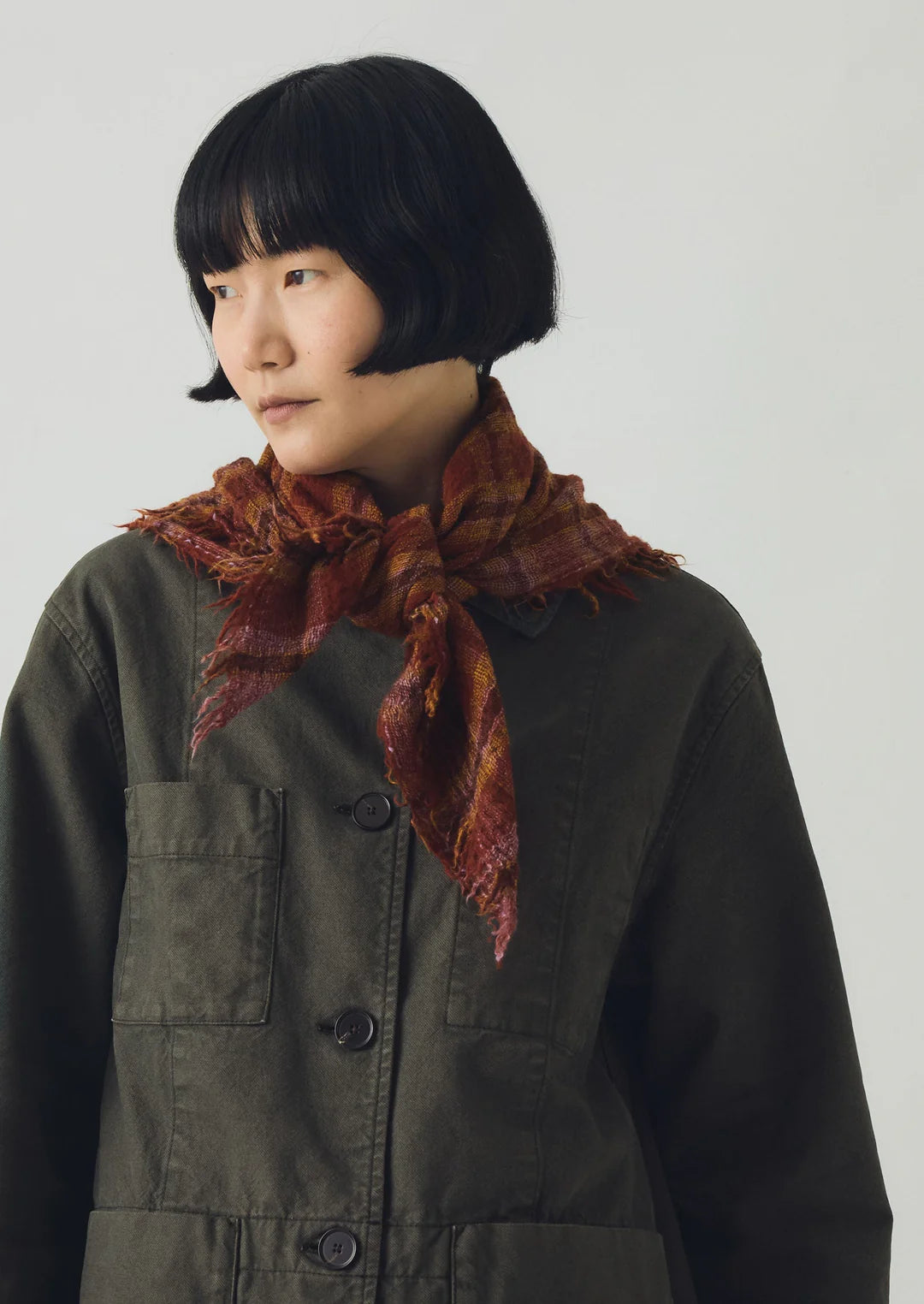 Reading Check Boiled Wool Scarf