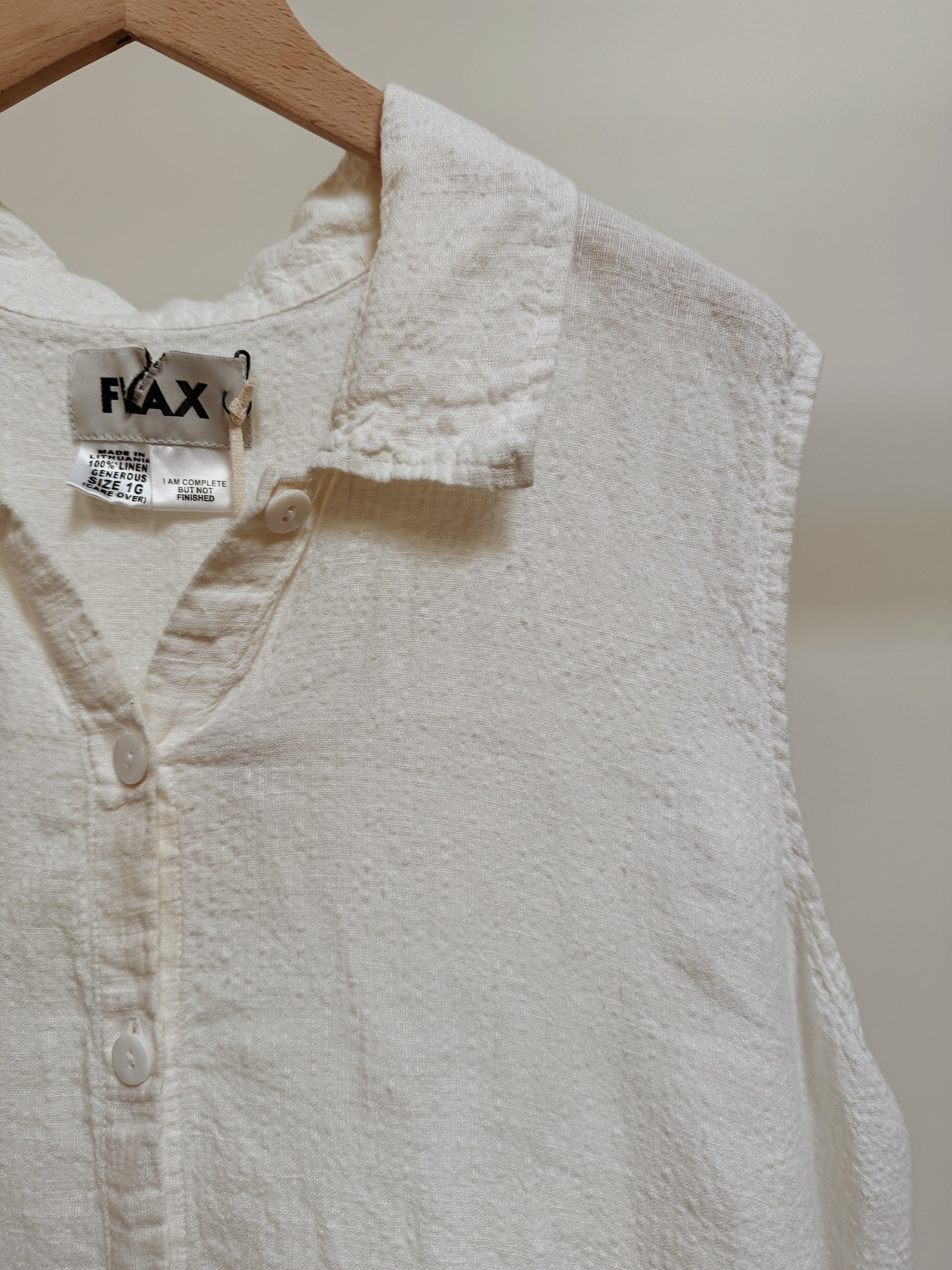 Flax Linen Buttondown Tank