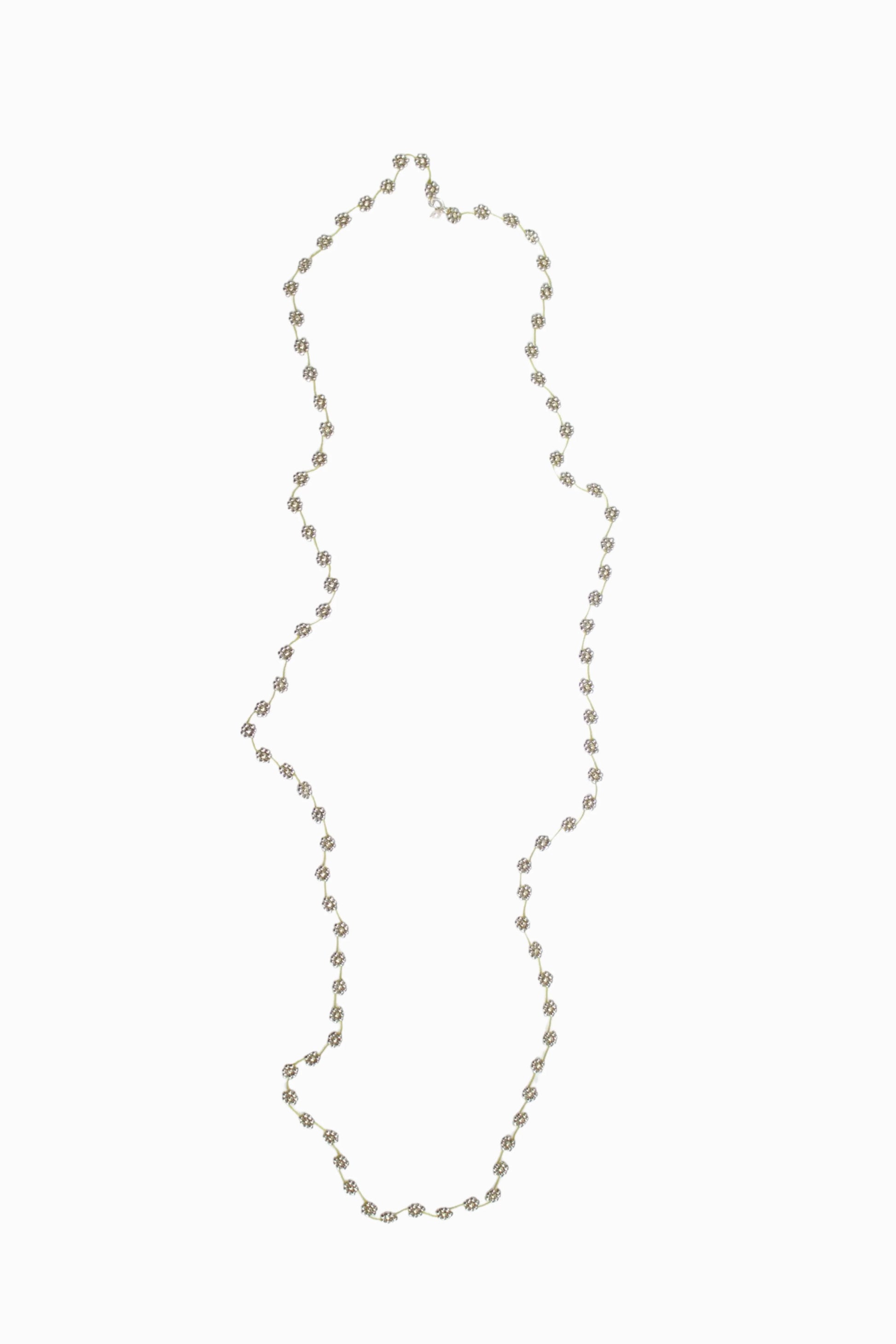 FIORI NO. 26 SILVER GREEN NECKLACE