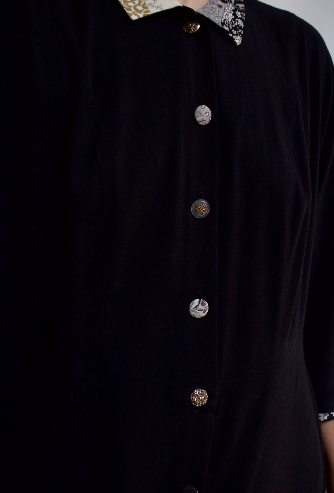 Collared Button Front Crinkle Maxi Dress