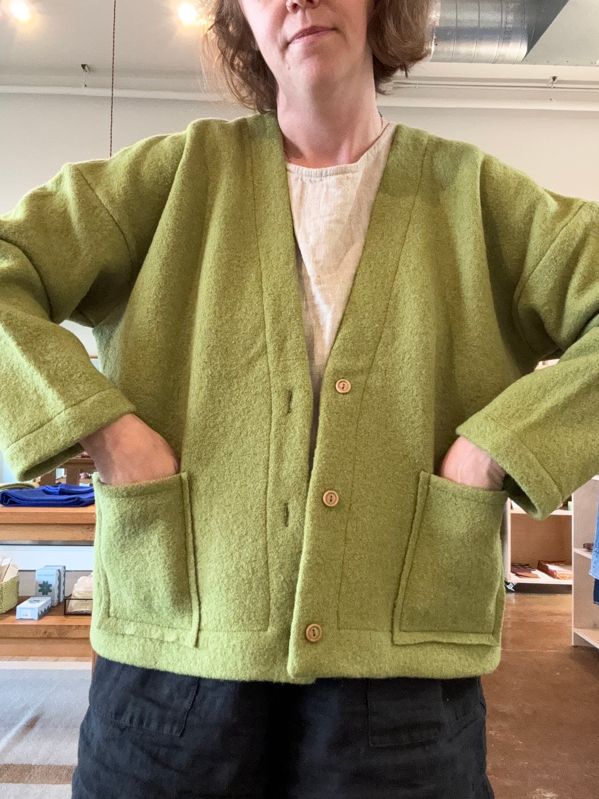 Boiled Wool Cardigan