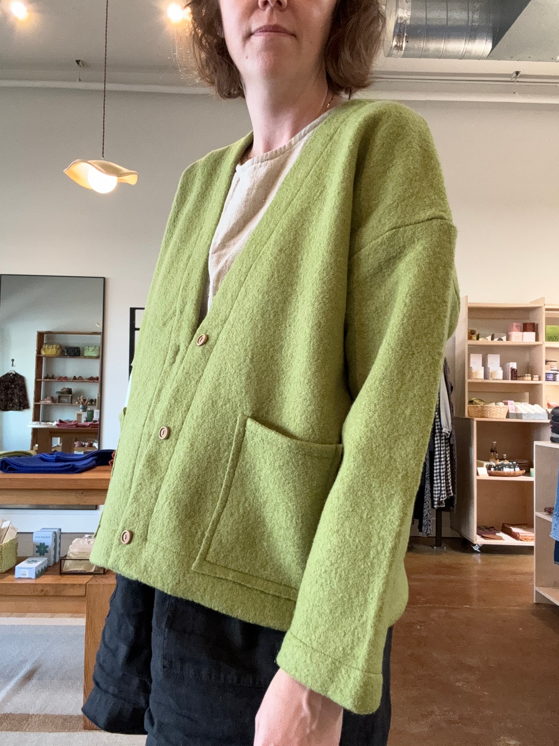 Boiled Wool Cardigan