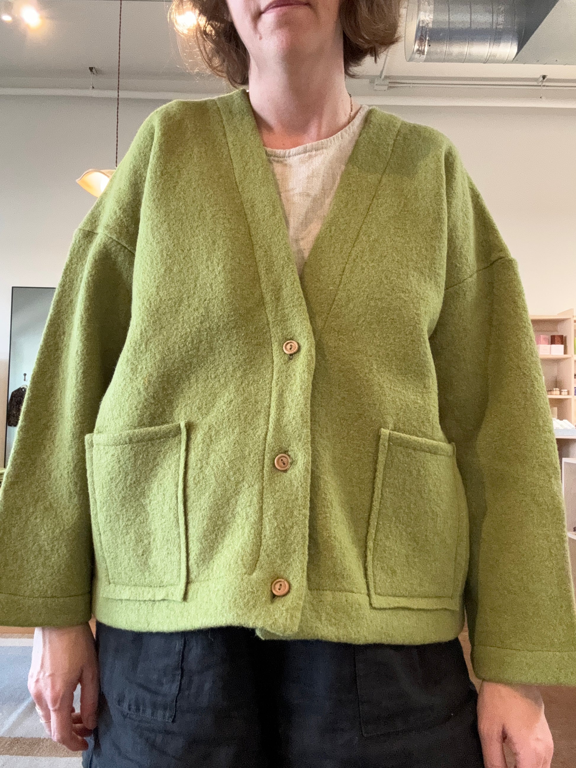 Boiled Wool Cardigan
