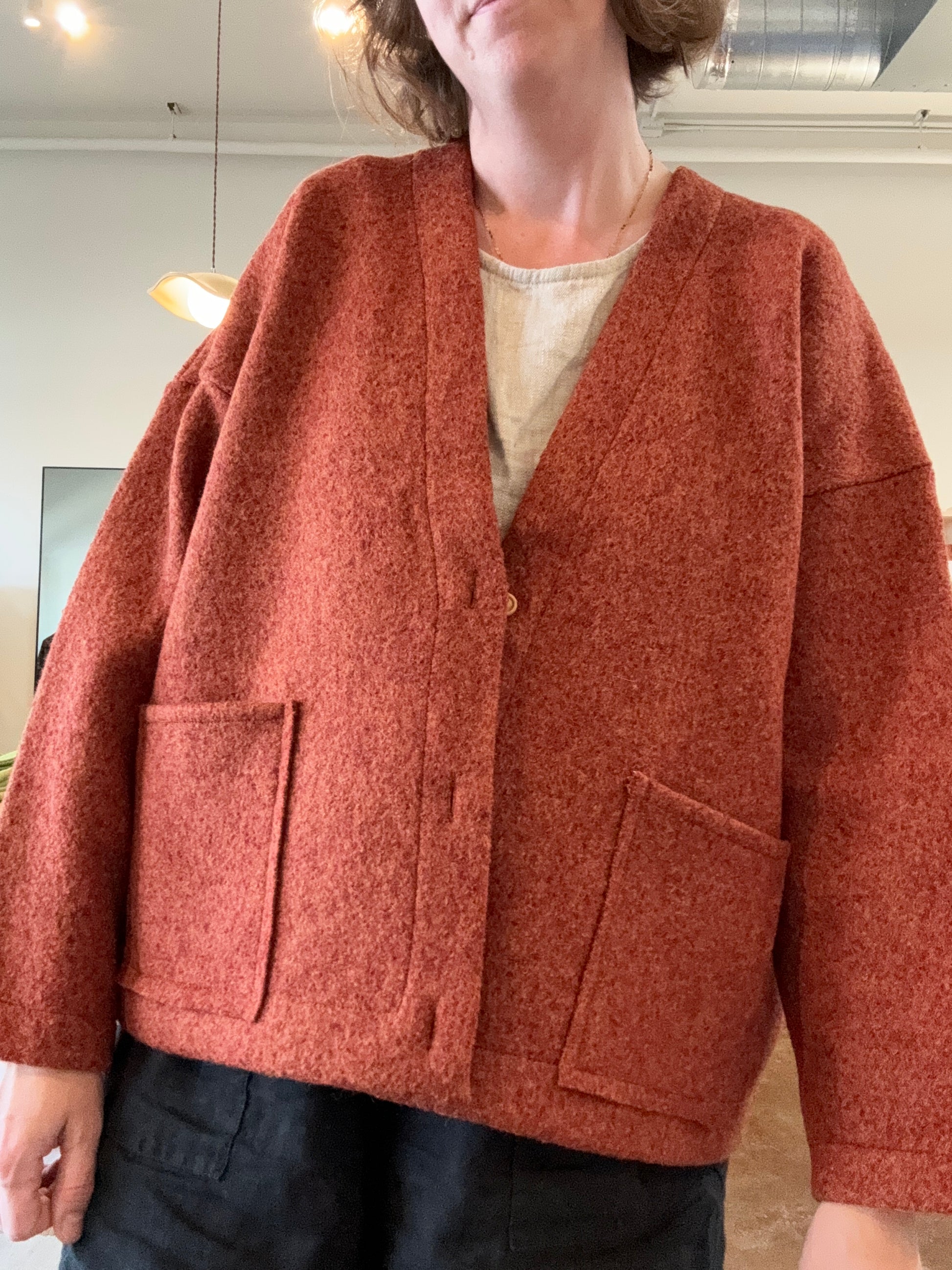 Boiled Wool Cardigan