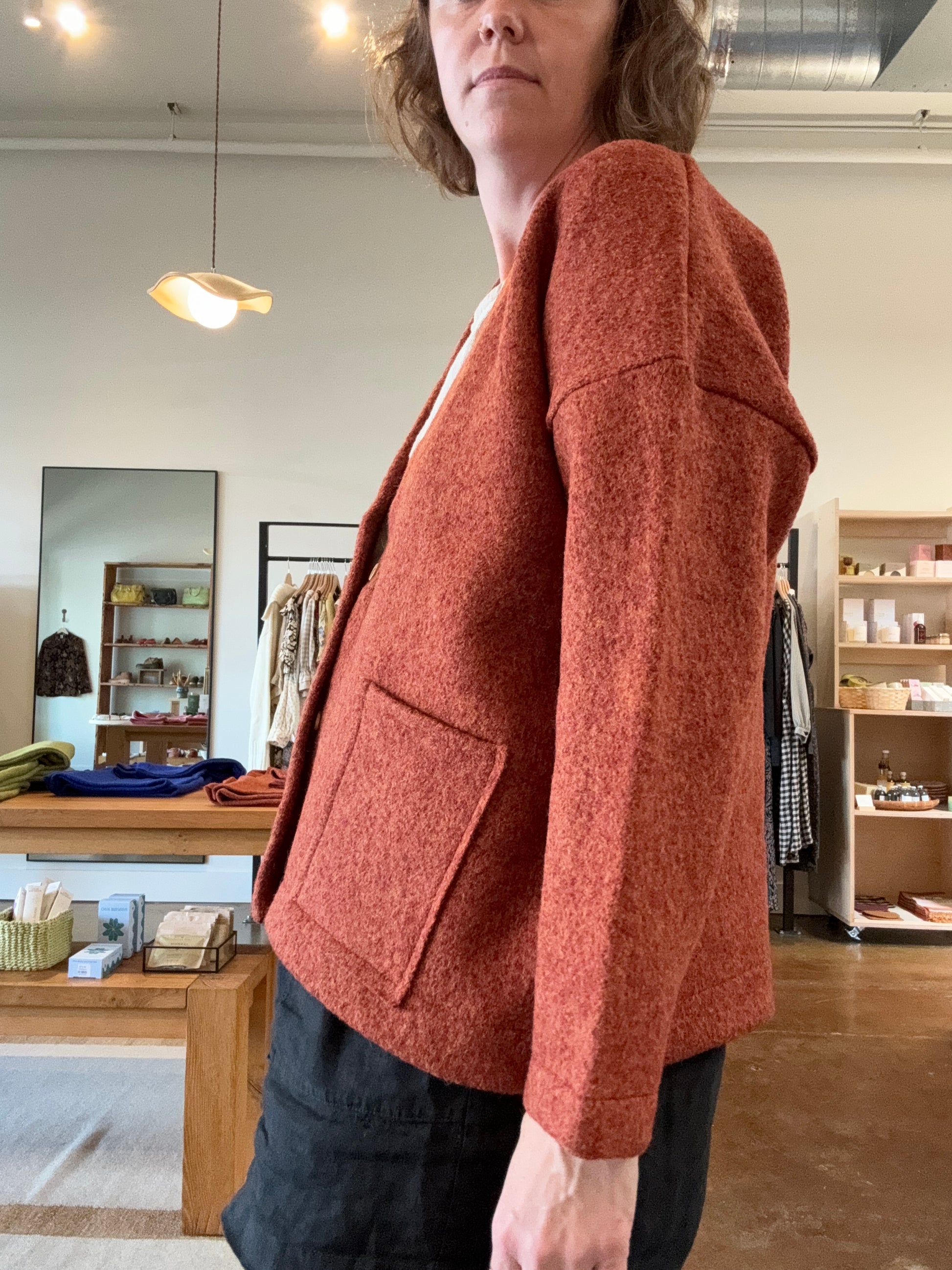 Boiled Wool Cardigan