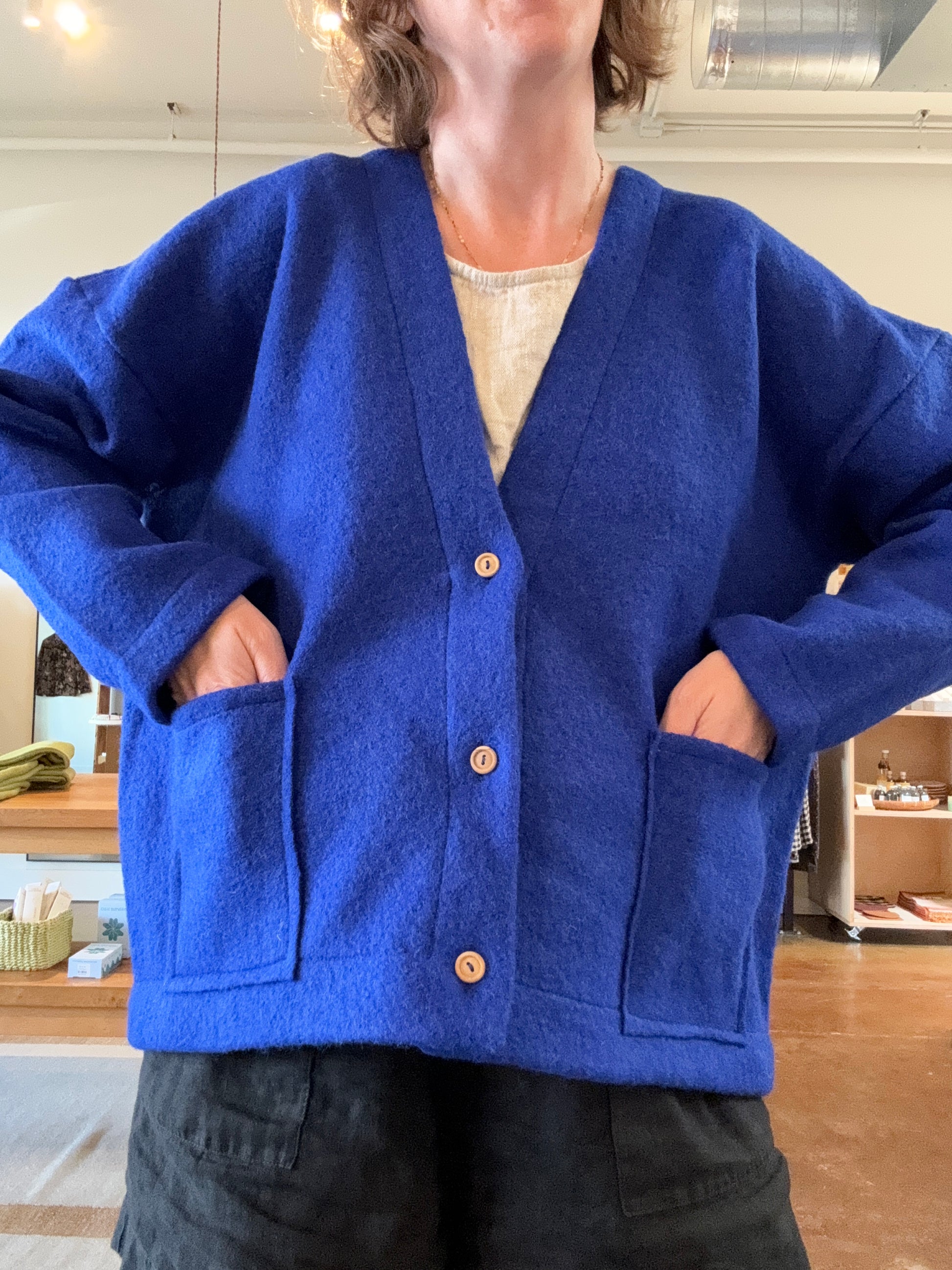 Boiled Wool Cardigan