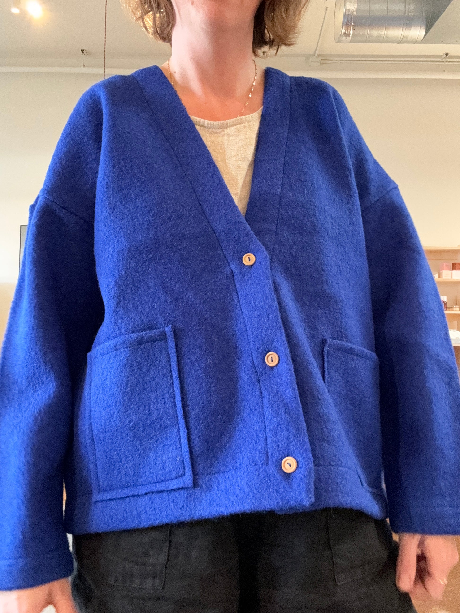 Boiled Wool Cardigan