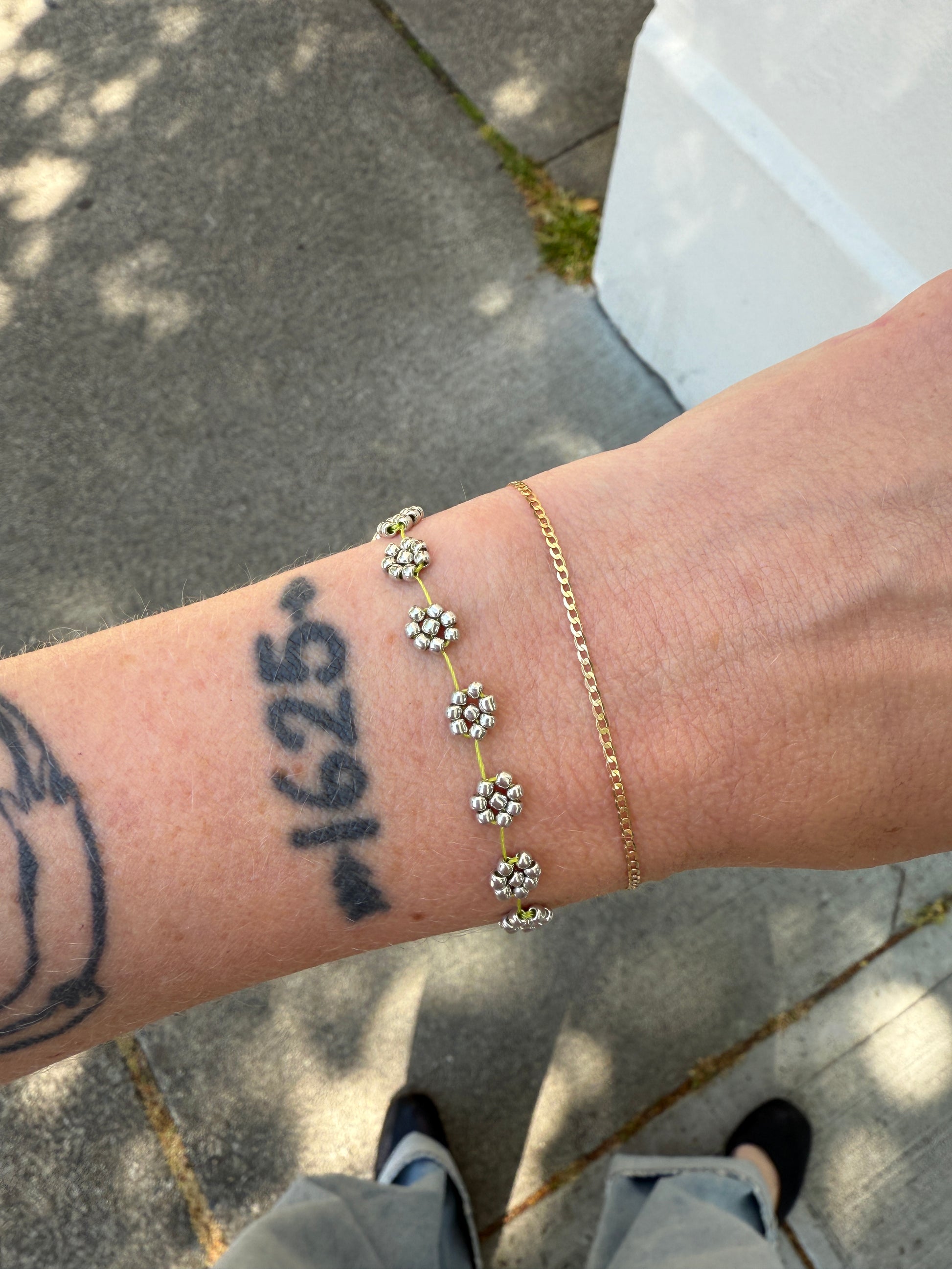 FIORI NO. 26 SILVER GREEN BRACELET