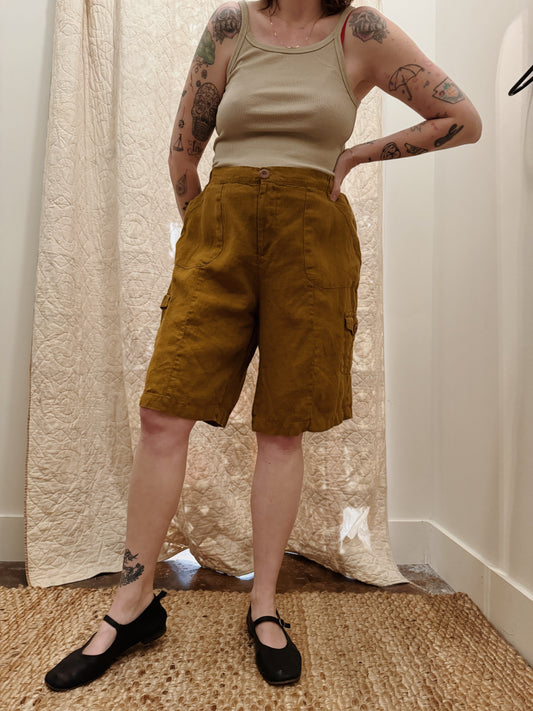 Flax Golden Cargo Shorts