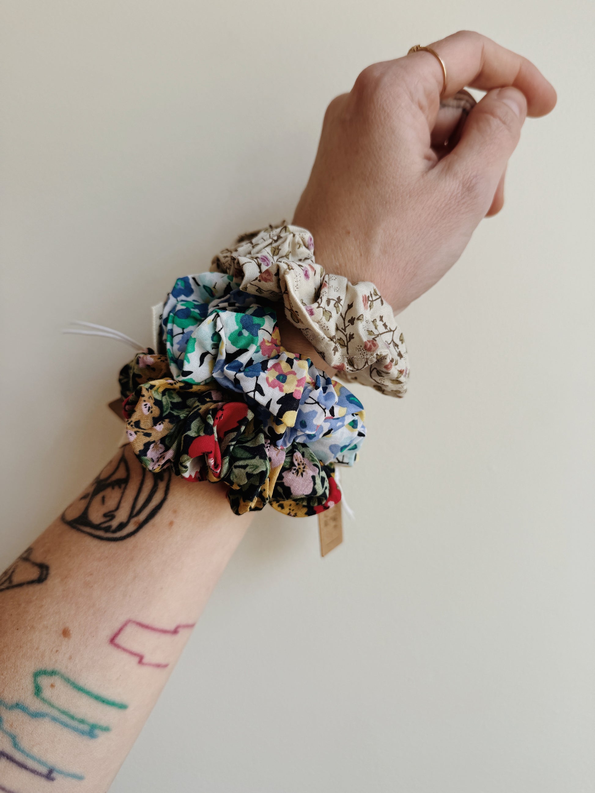 Spring Floral Mini Scrunchie