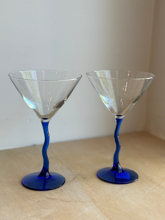 Wiggle Stem Martini Glasses