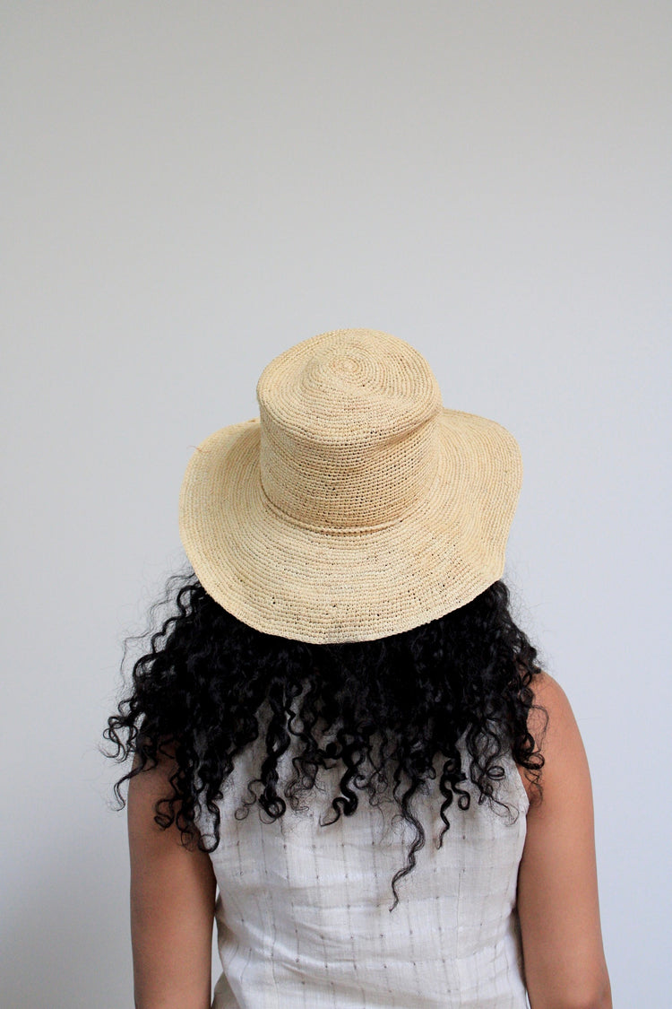 Natural Straw Woven Bucket Hat