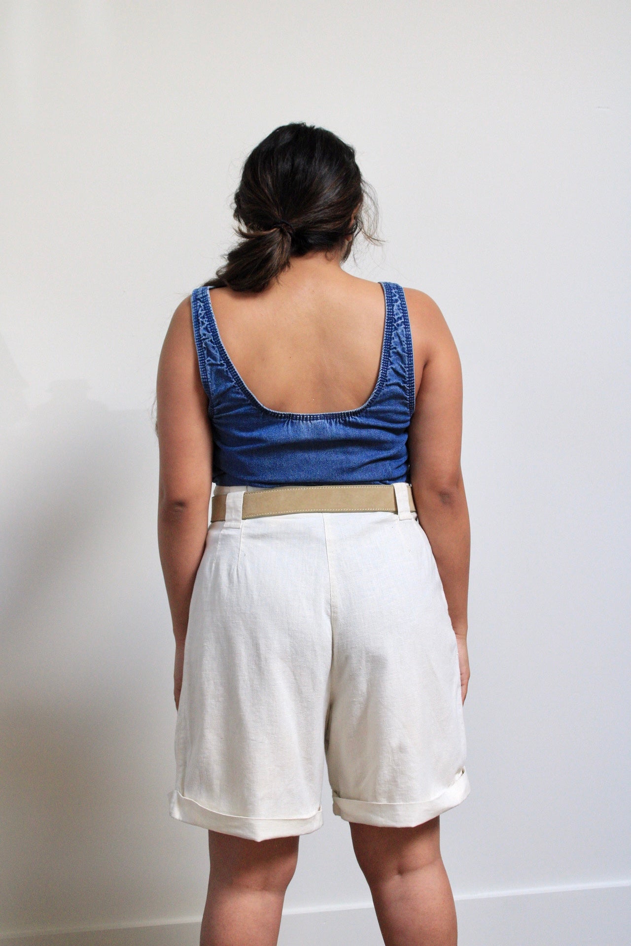 Denim Lace Up Tank