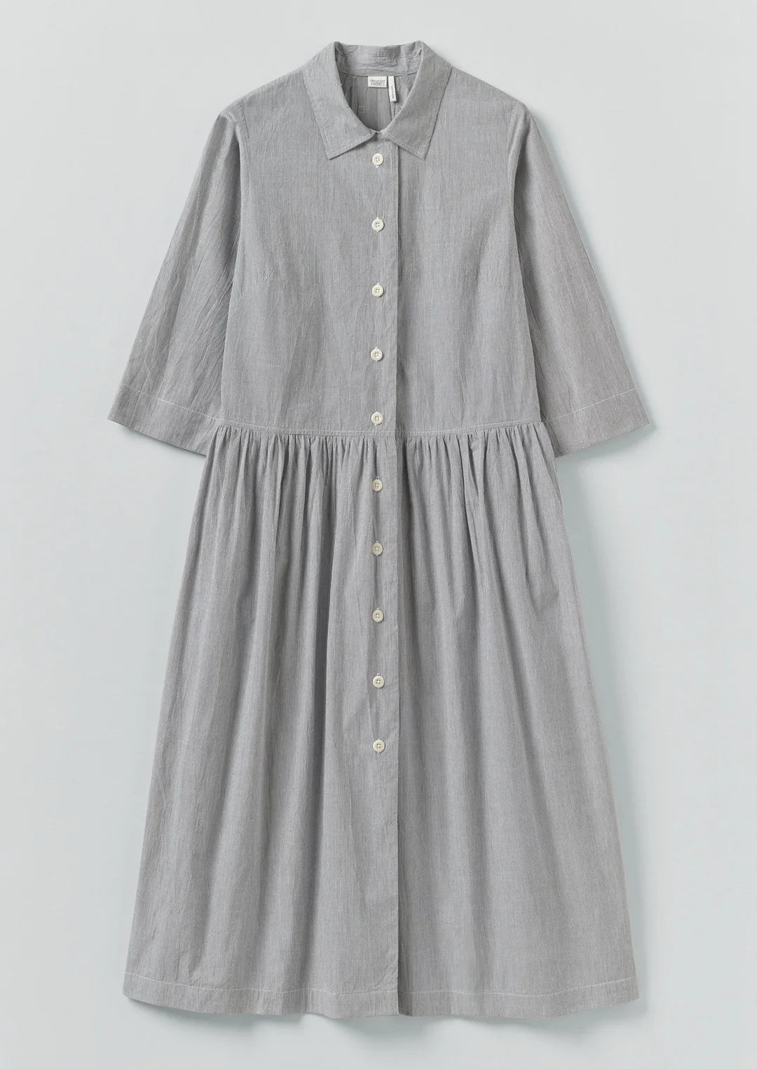 Fine Stripe Cotton Shirt Dress
