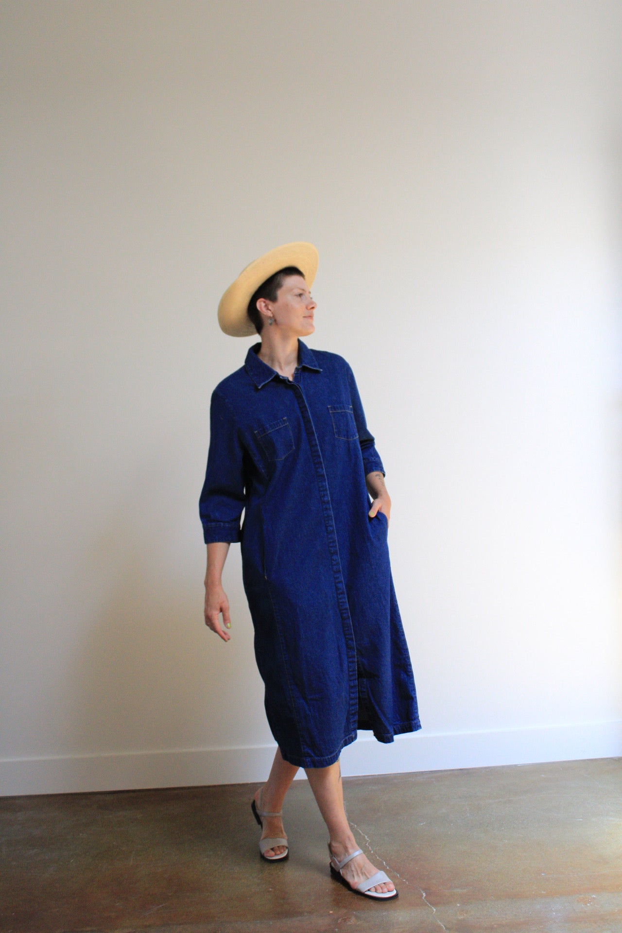 Collared Denim Dress