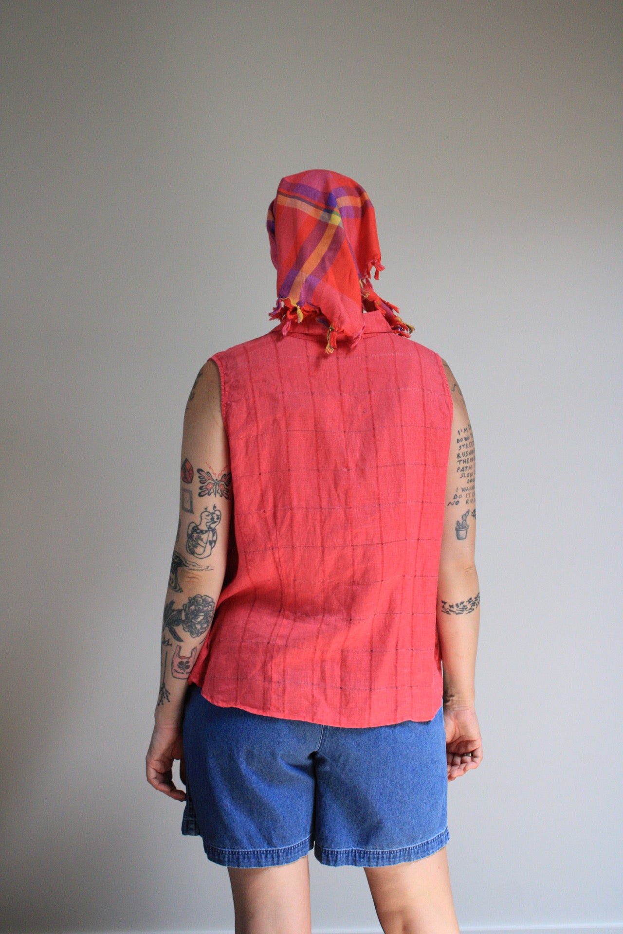 Fuschia Linen Sleeveless Top