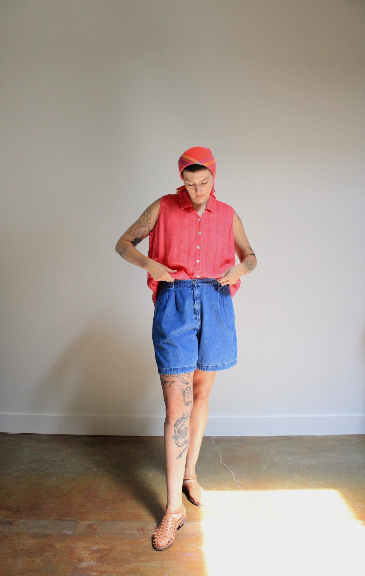 Fuschia Linen Sleeveless Top