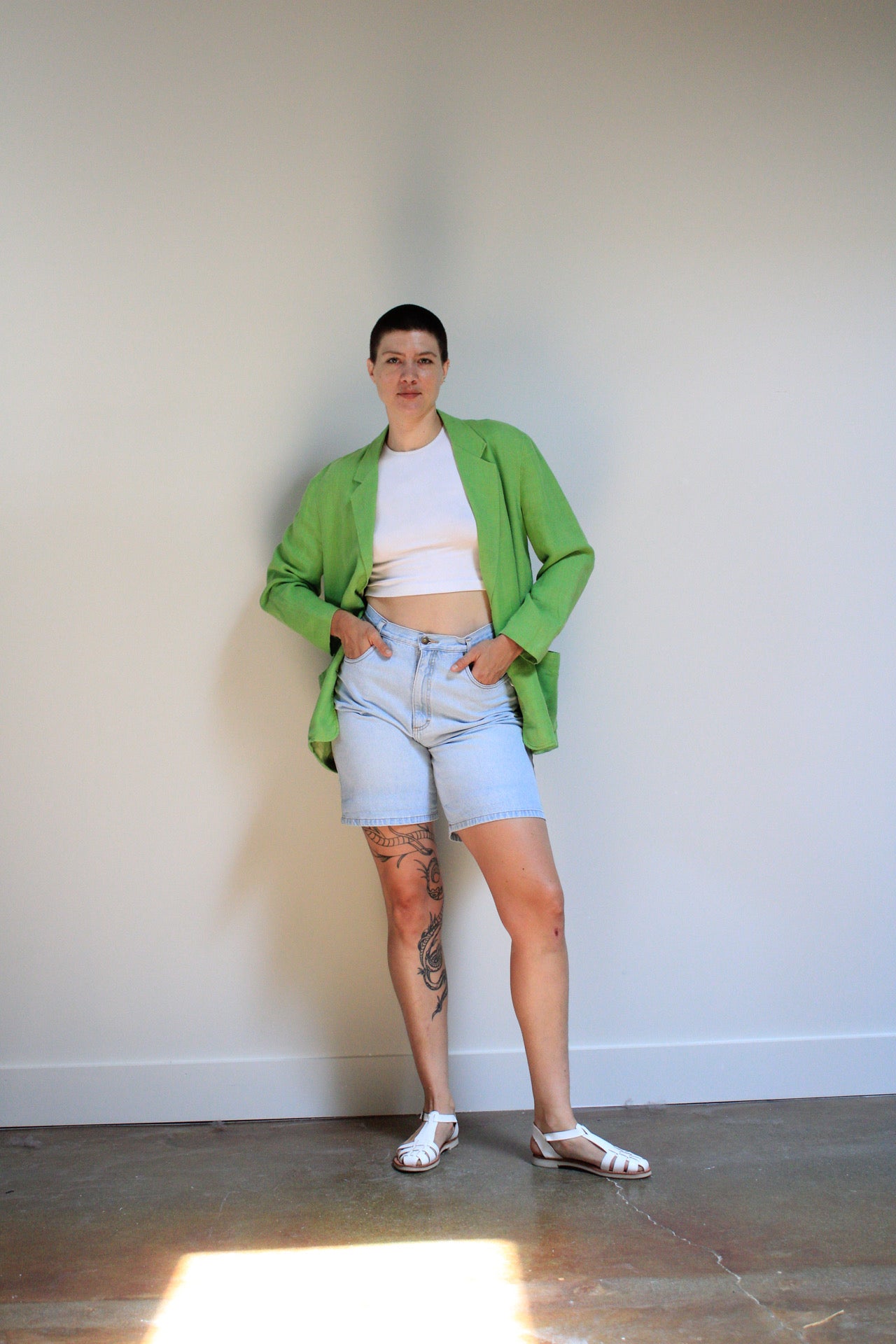 Lime Linen Blazer