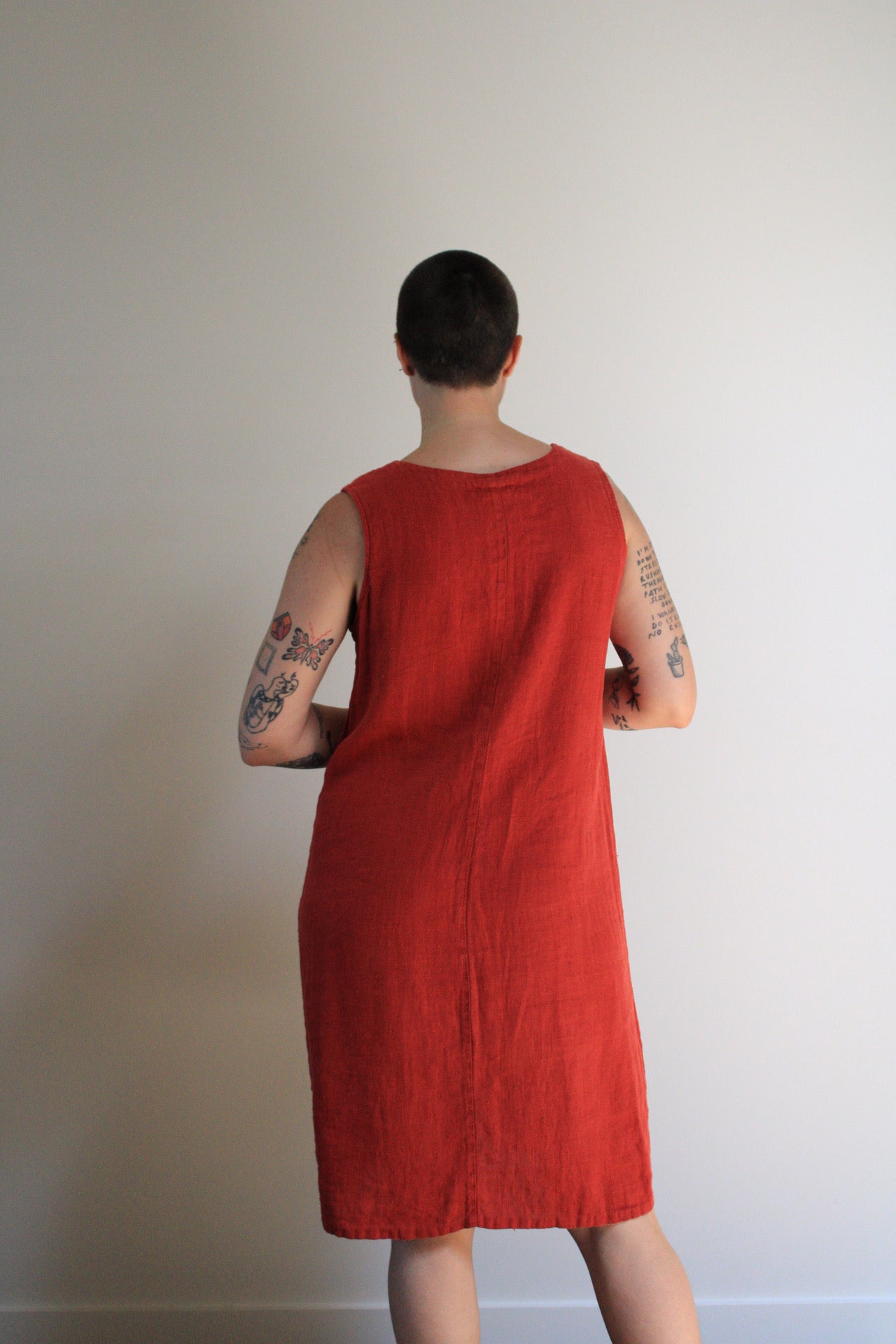 Clay Linen Button Front Dress
