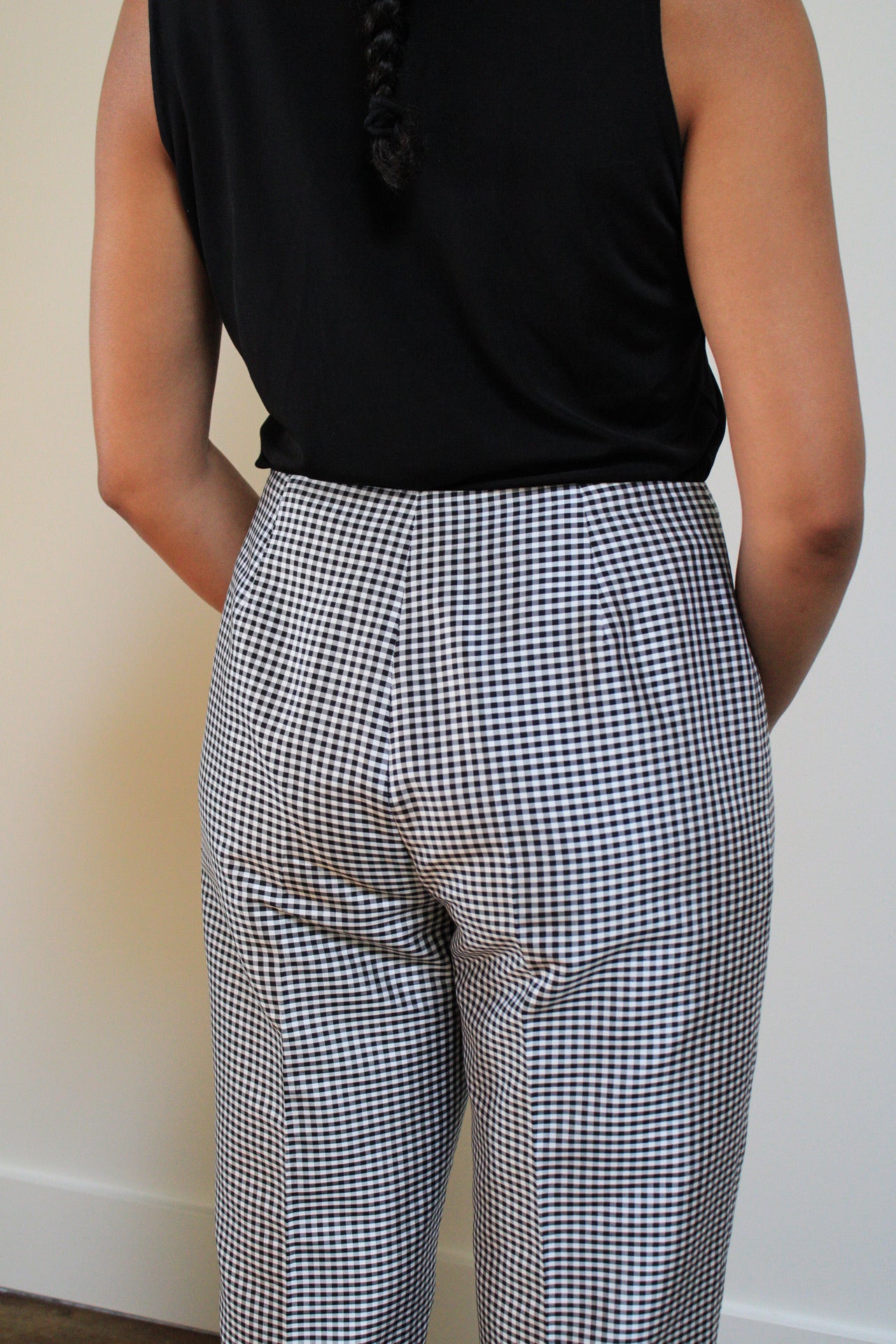 Gingham Silk Pants