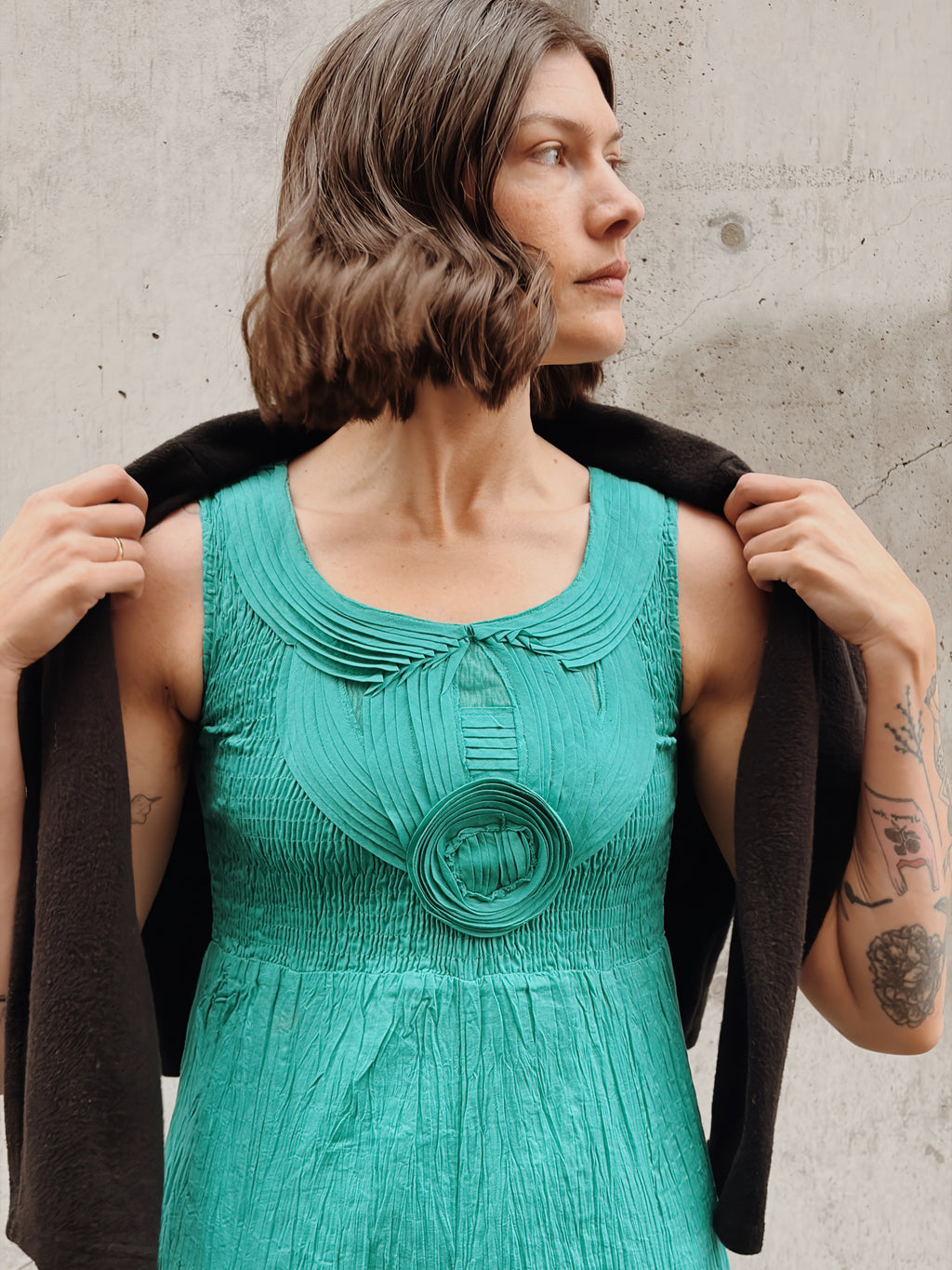 Crinkle Teal Maxi