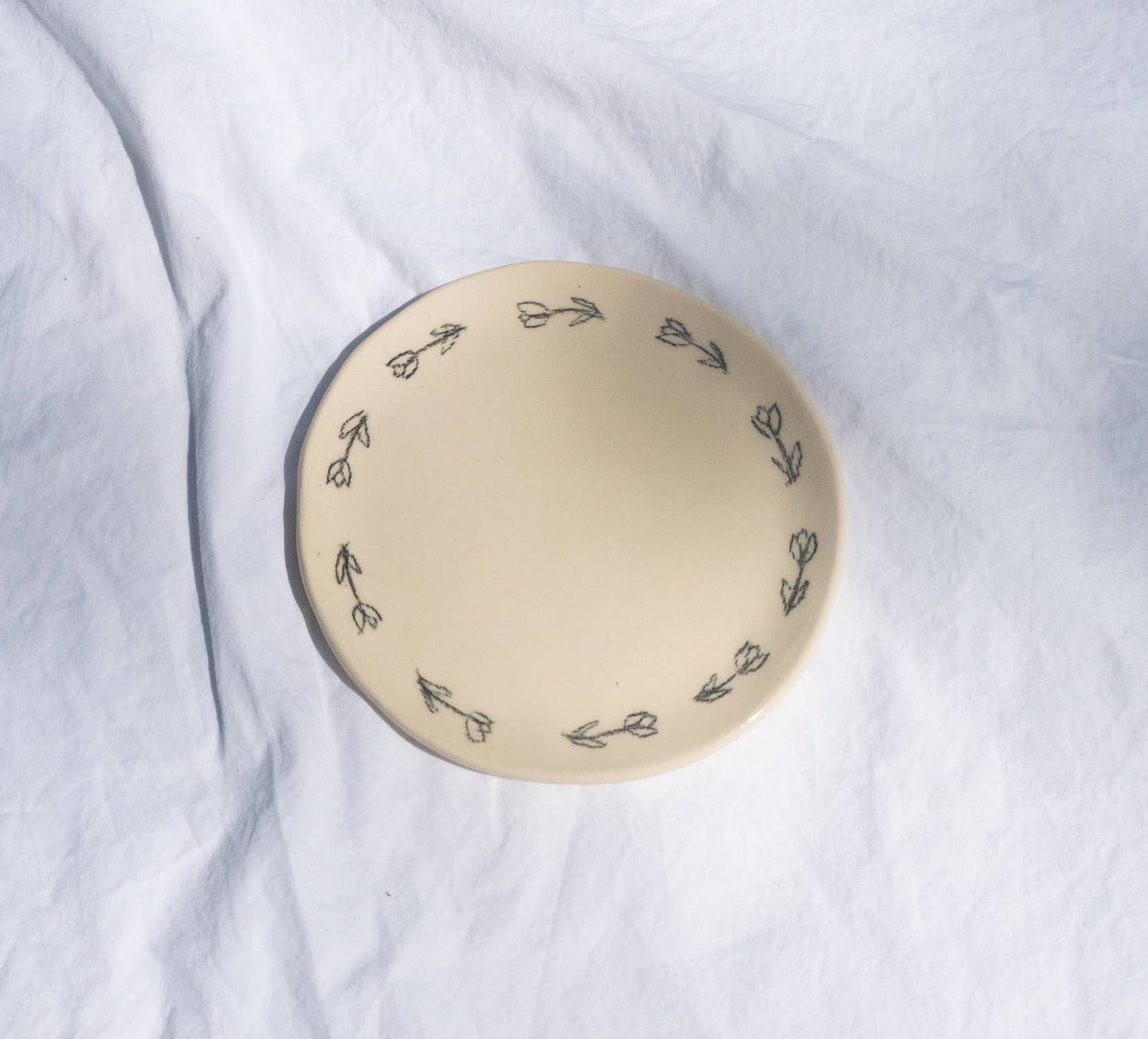 Line Drawn Tulips Catchall Plate