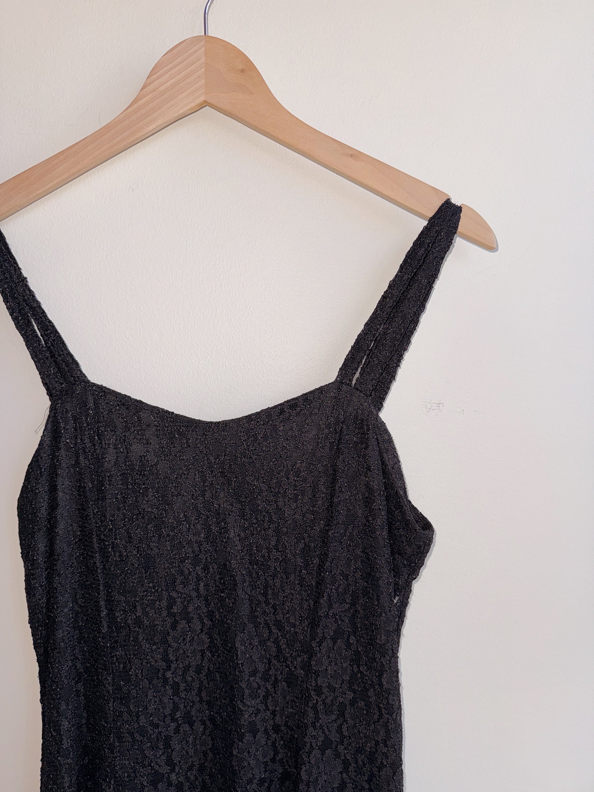 Black Lace Skater Dress