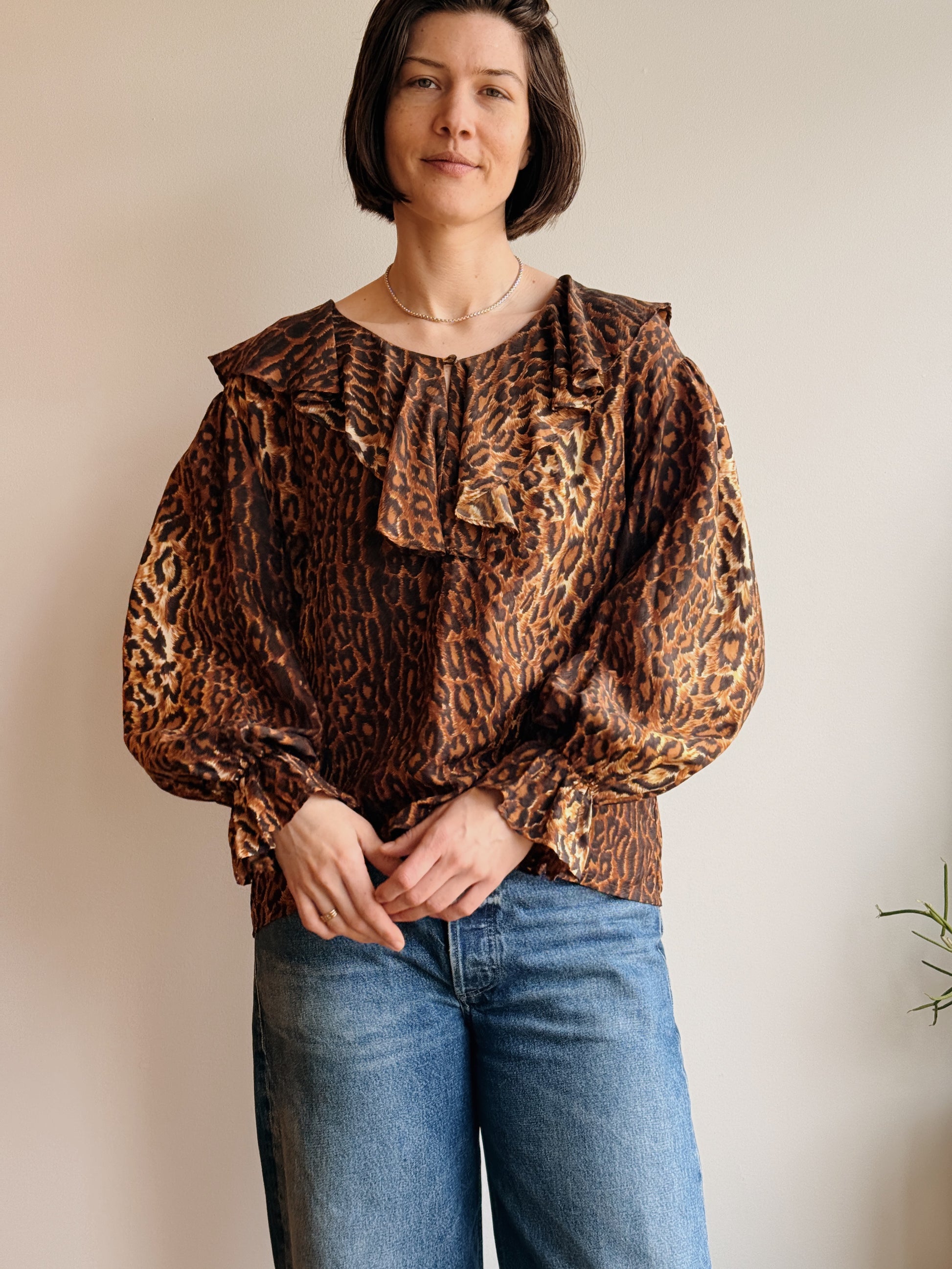 Express Silk Leopard Blouse
