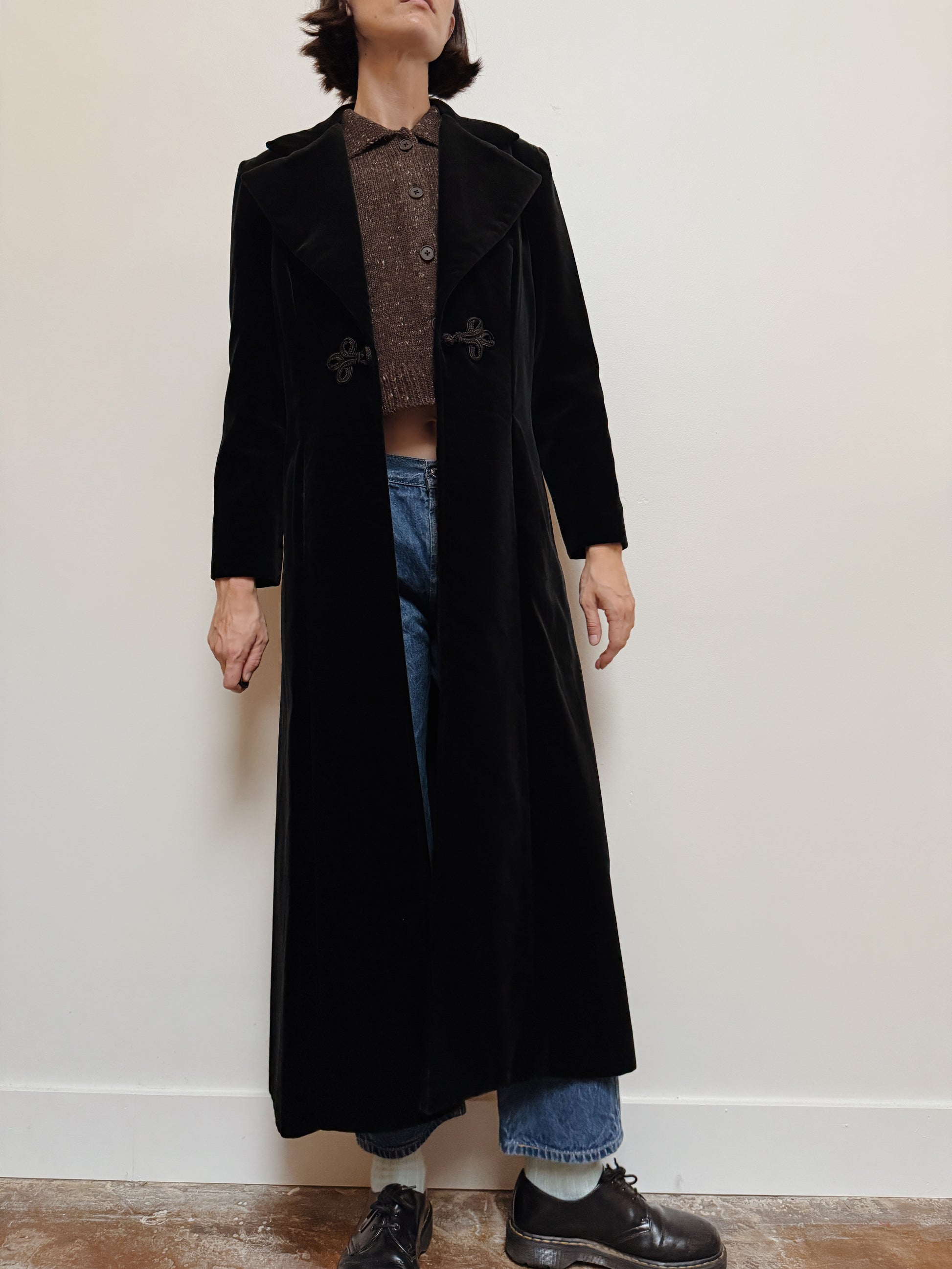 Cotton Velvet Maxi Coat