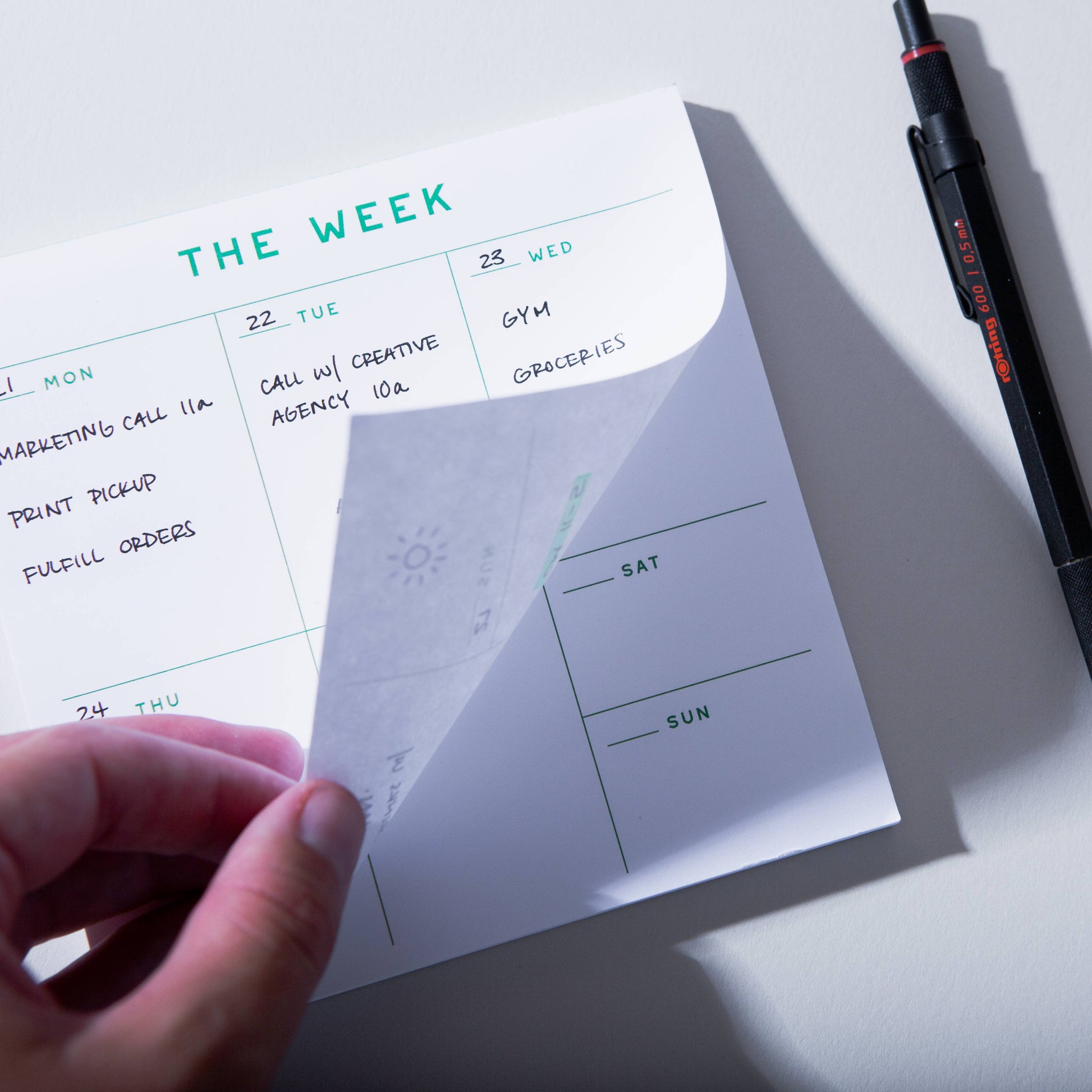 Small Weekly Desk Planner Notepad