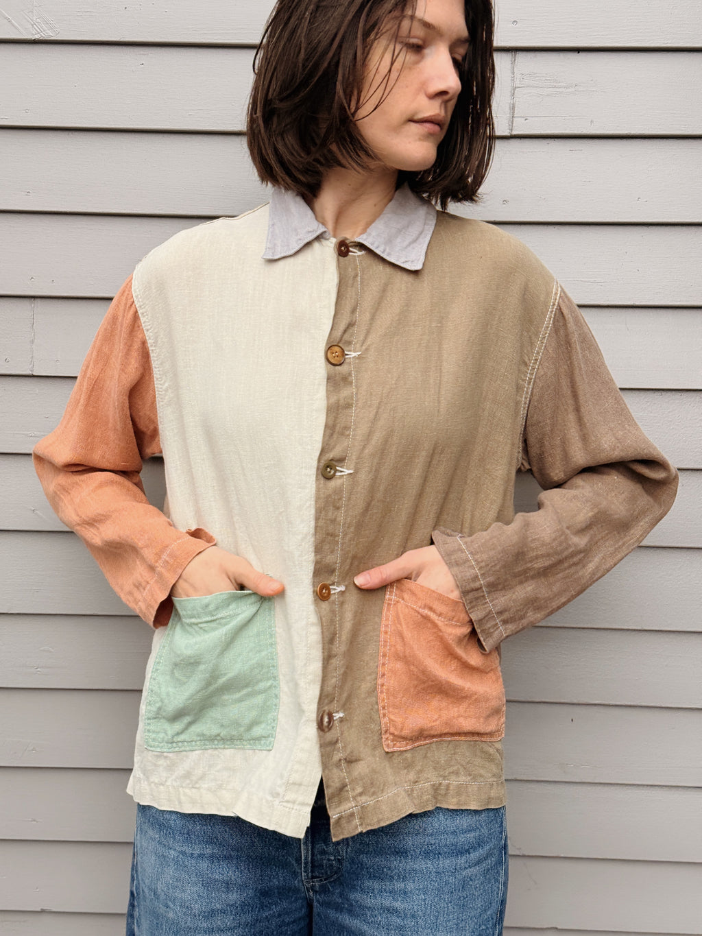 Artisan Collage Colorblock Linen Chore