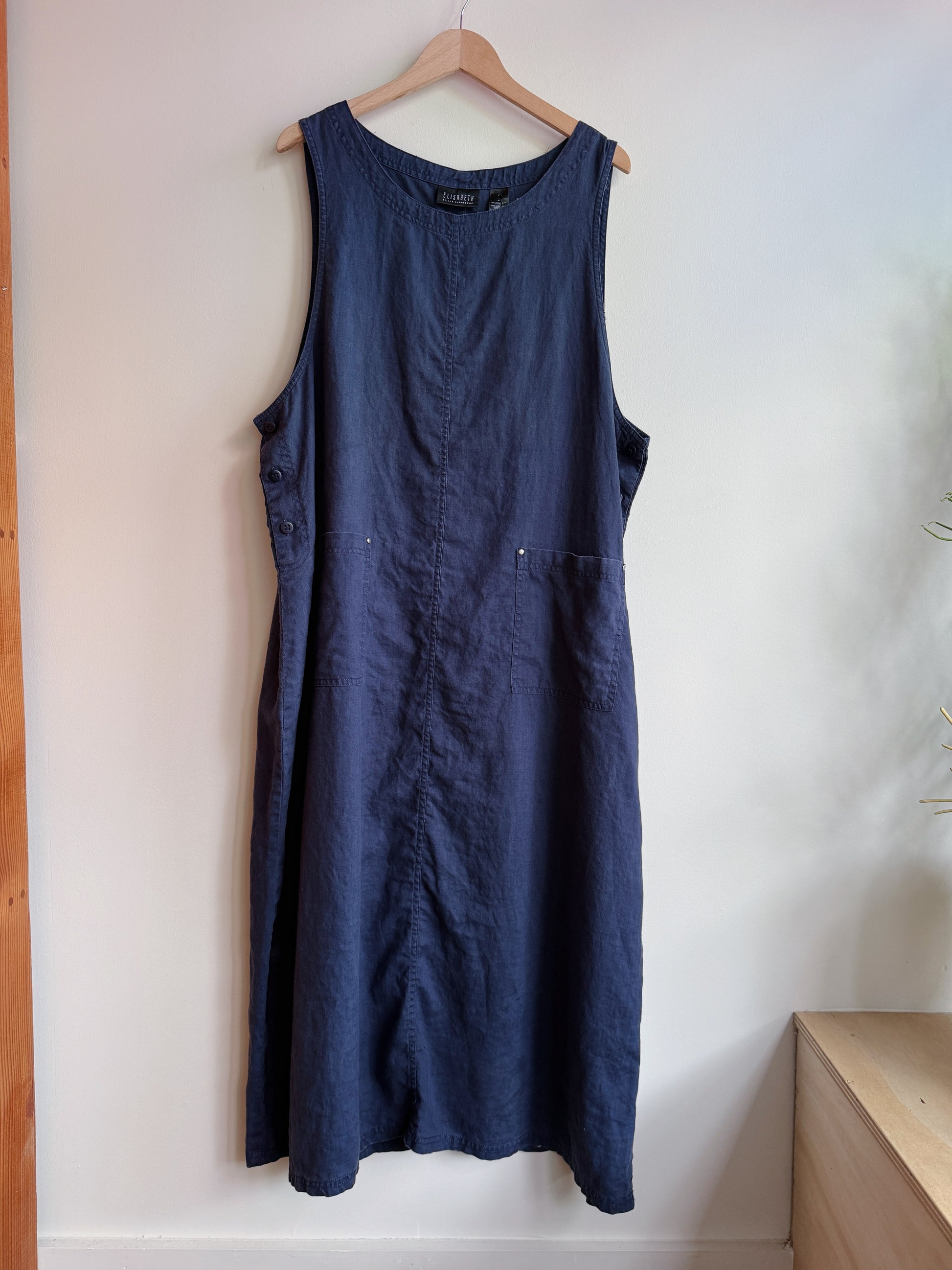 Linen Blue Apron Maxi