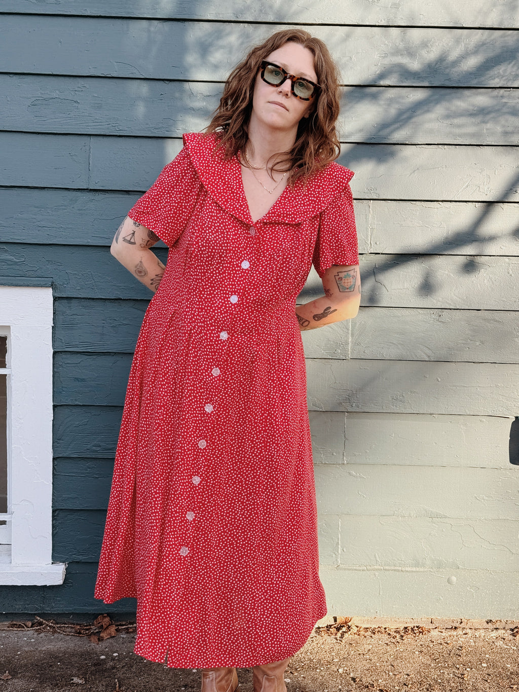 Collard Polka Dot Maxi