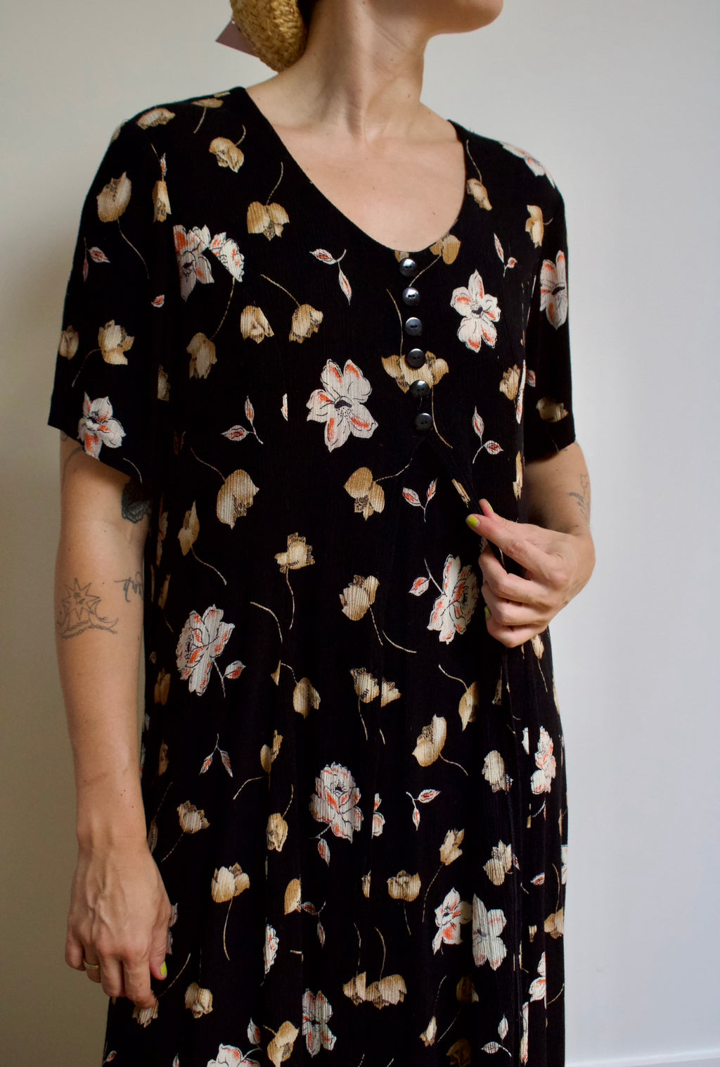 Crinkle Gauze Pansy Maxi Dress