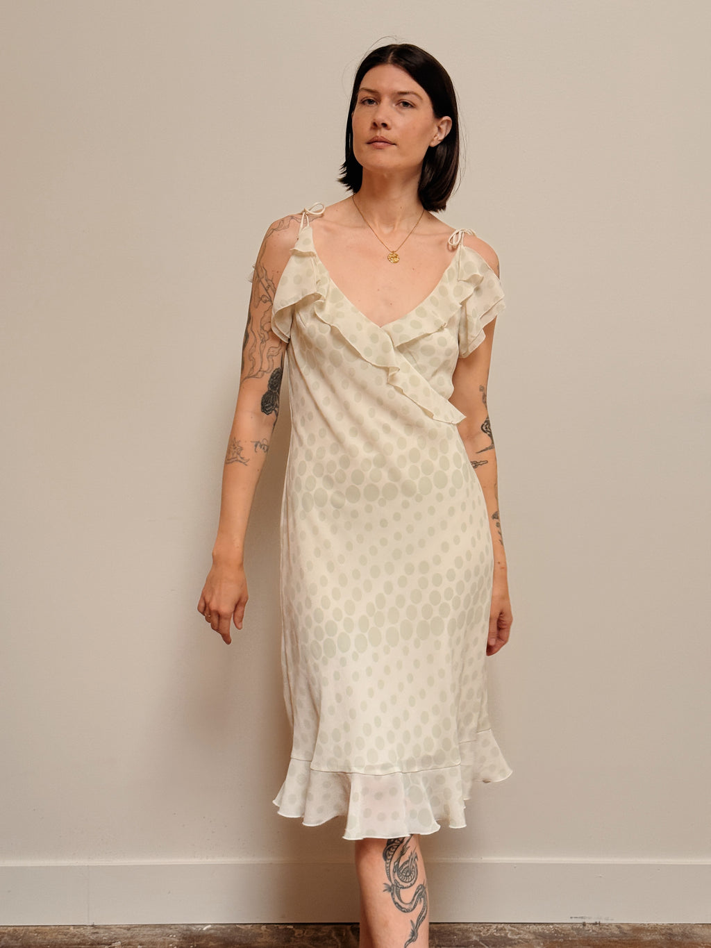 Sage Dot Dress