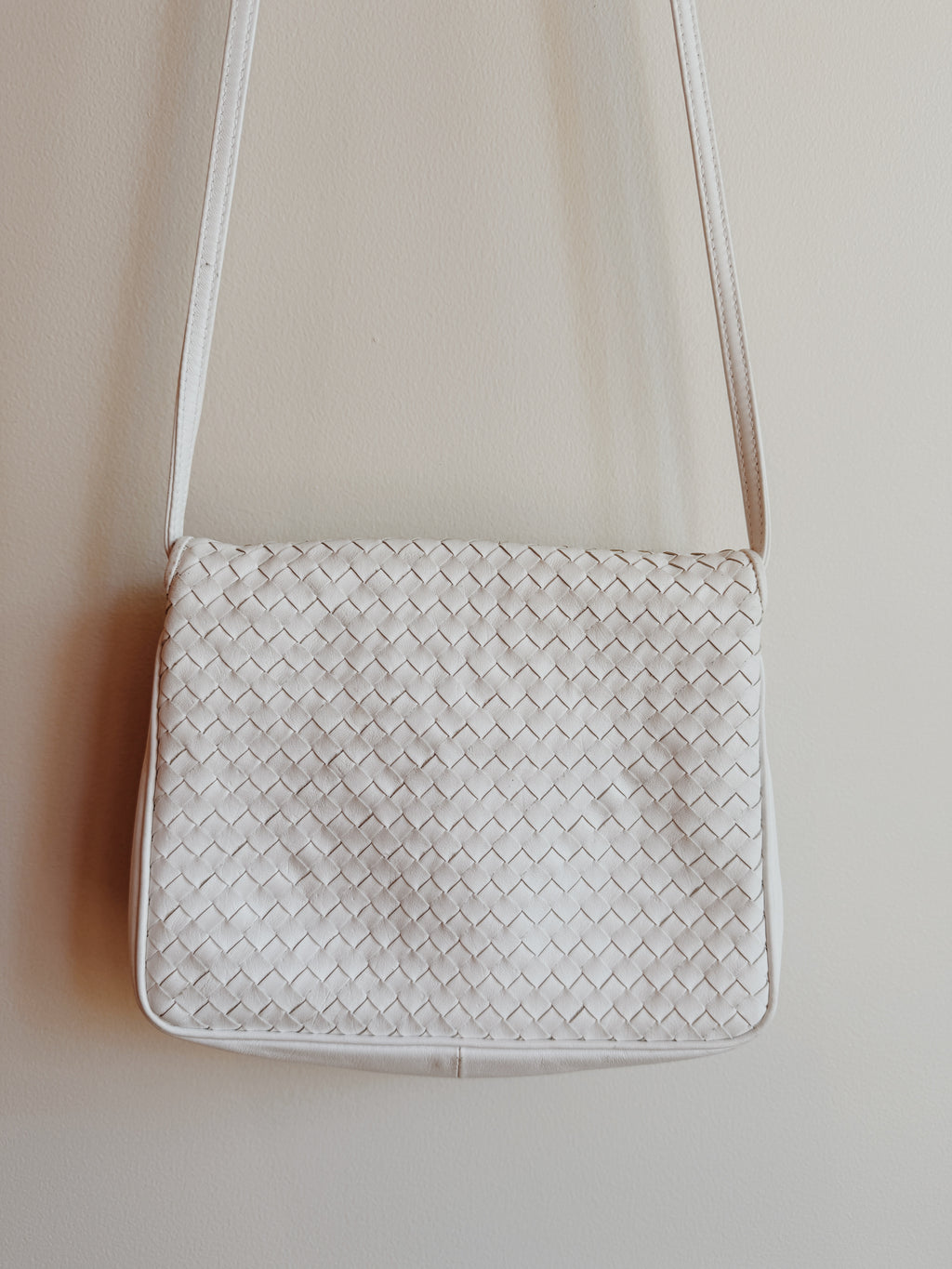 White Leather Crossbody Bag