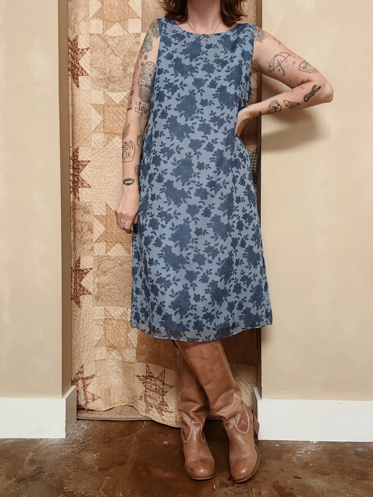 Silk Floral Tank Dress