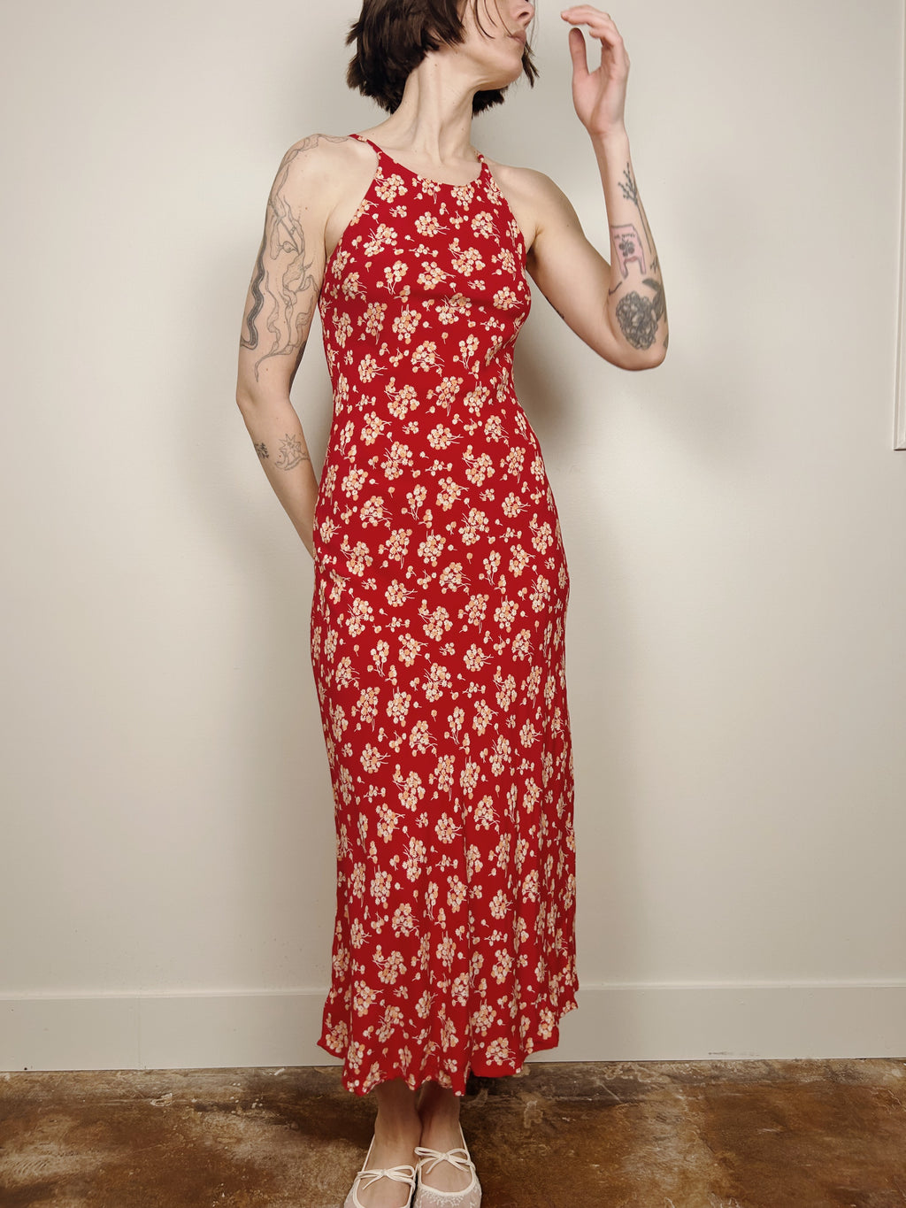 Bias Cut Floral Maxi